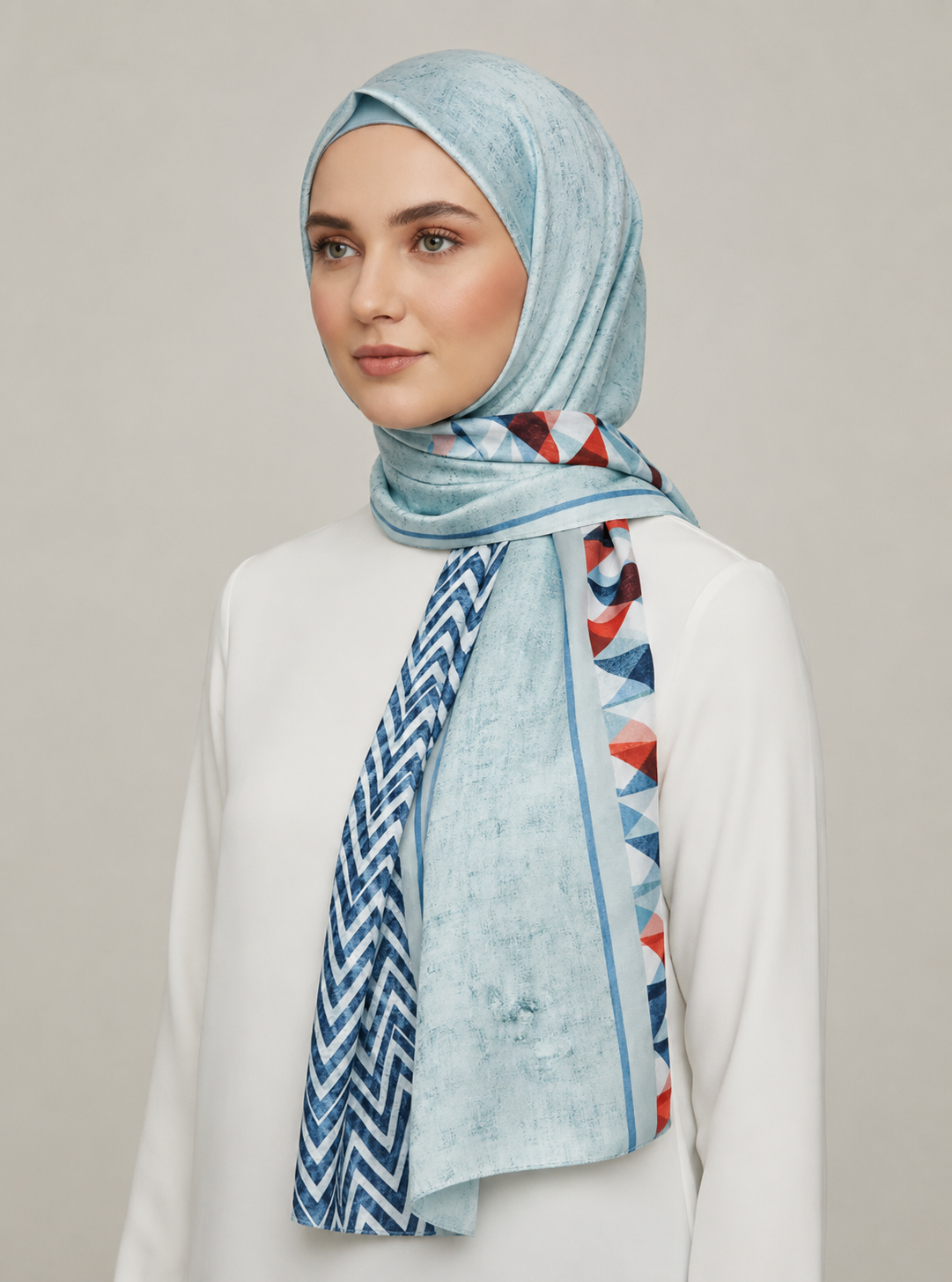 Nyra Printed Hijabs - Blue