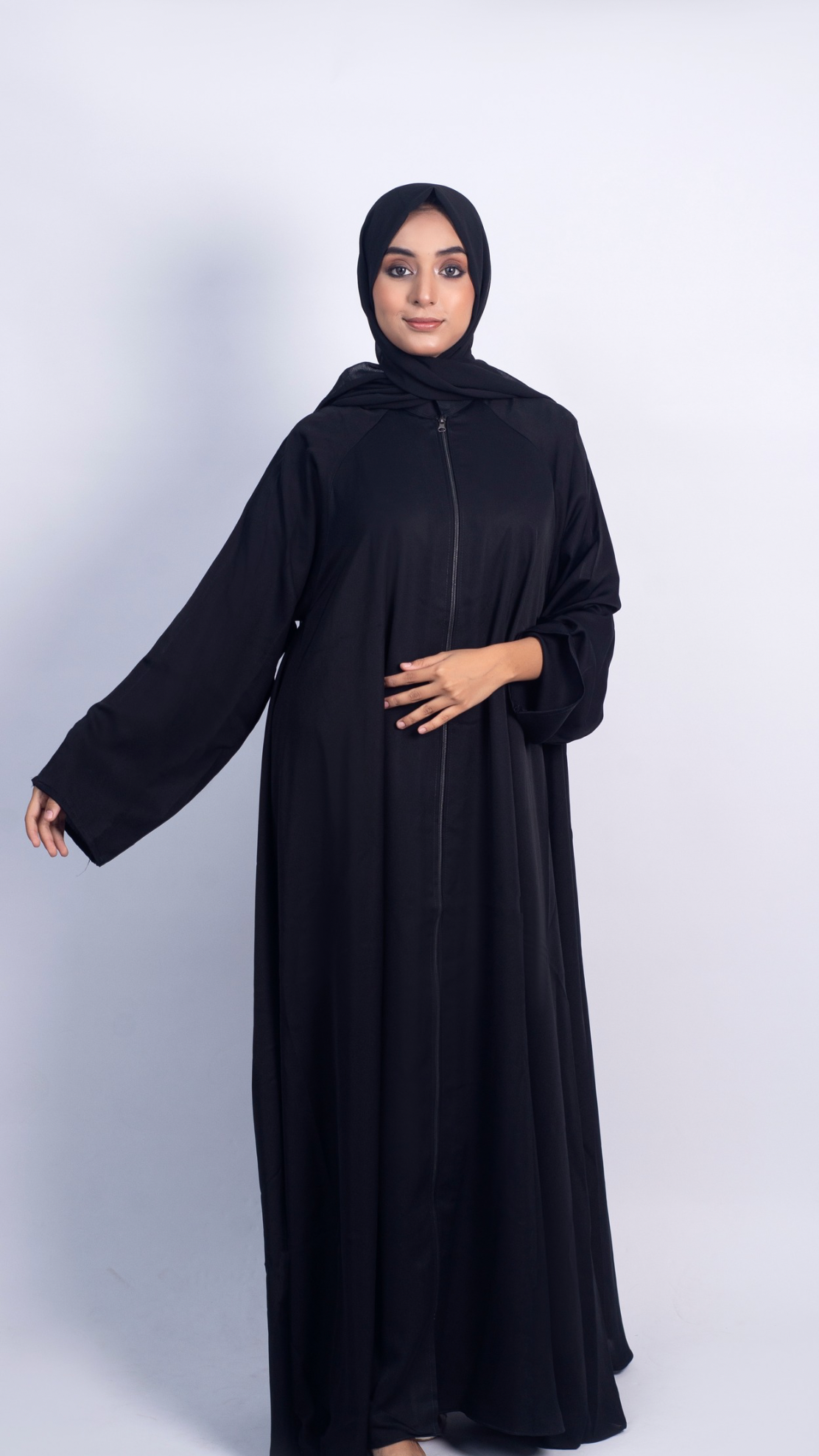 Full Zipper Abaya - Black (With Free Delivery)