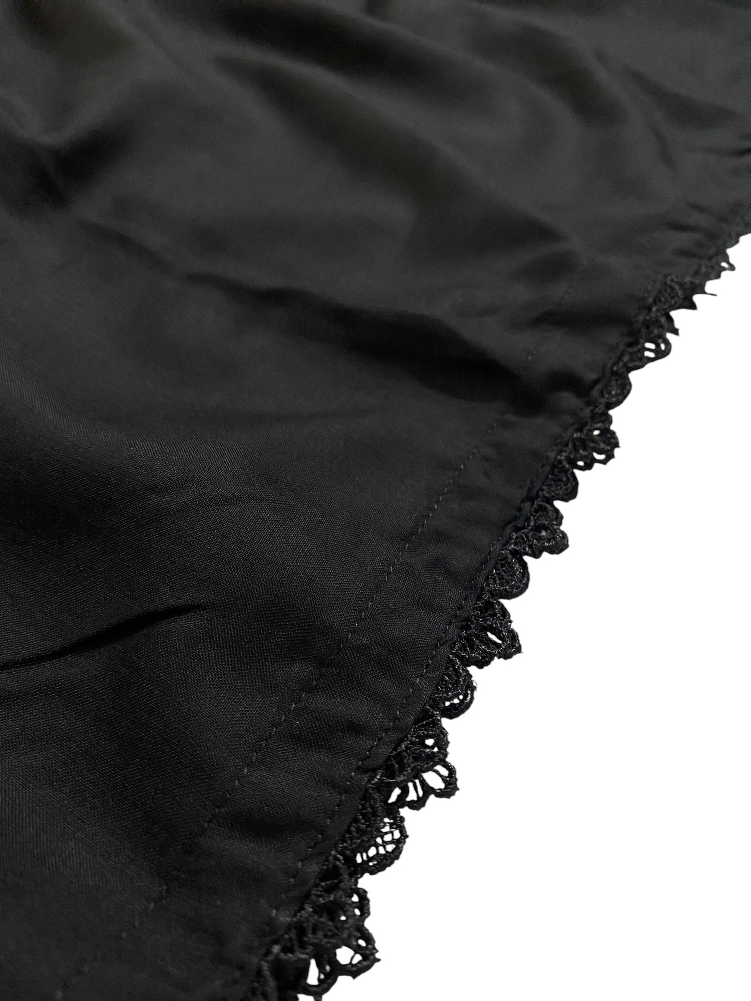 Premium Flat Plain Black Dupatta 12 (Imported Fabric)