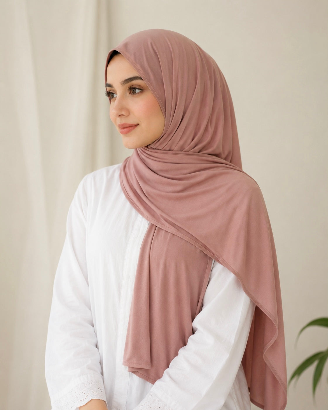 Premium Bamboo Jersey Hijab - Blush