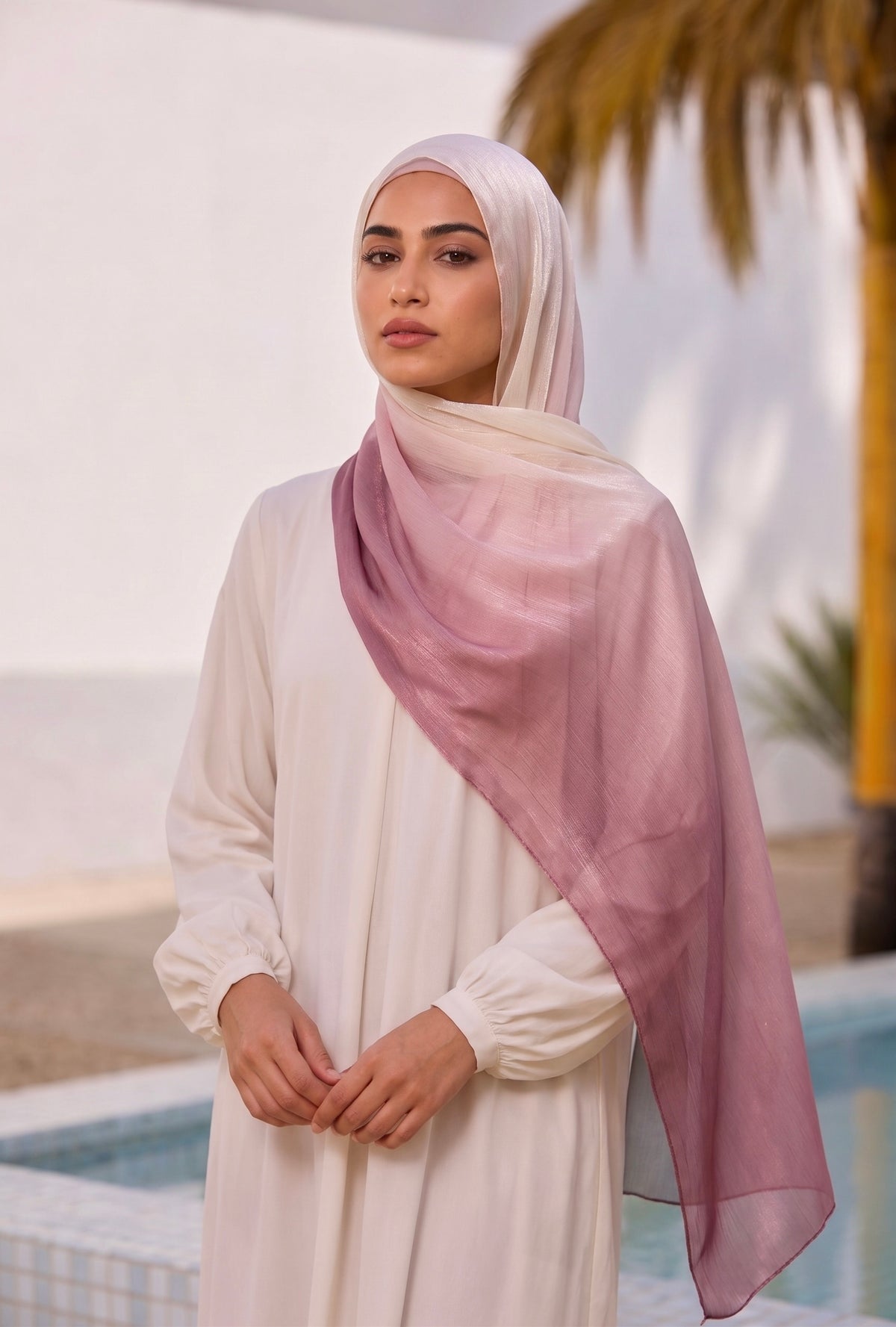 Gemini Organza Ombre Hijab - Orchid