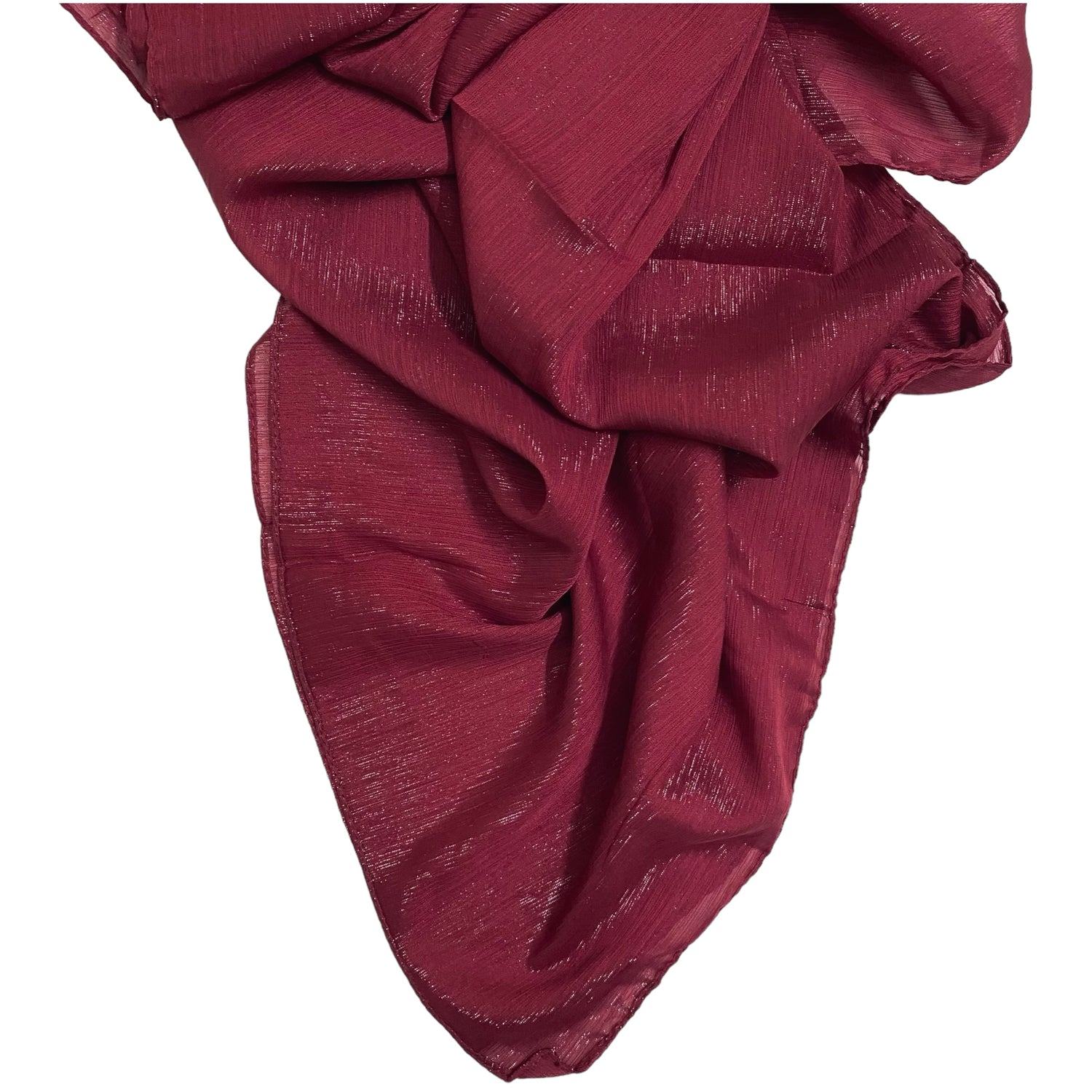 Gleamz Crinkle Silk Hijab – Wine