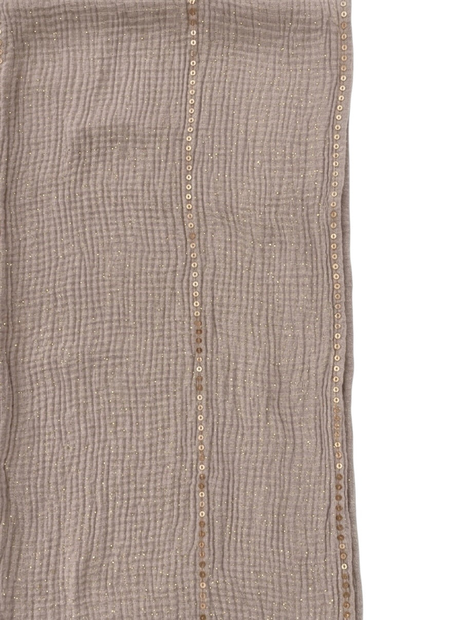 Ripple - Glitter Sequins Hijab XL Size - Lilac Grey