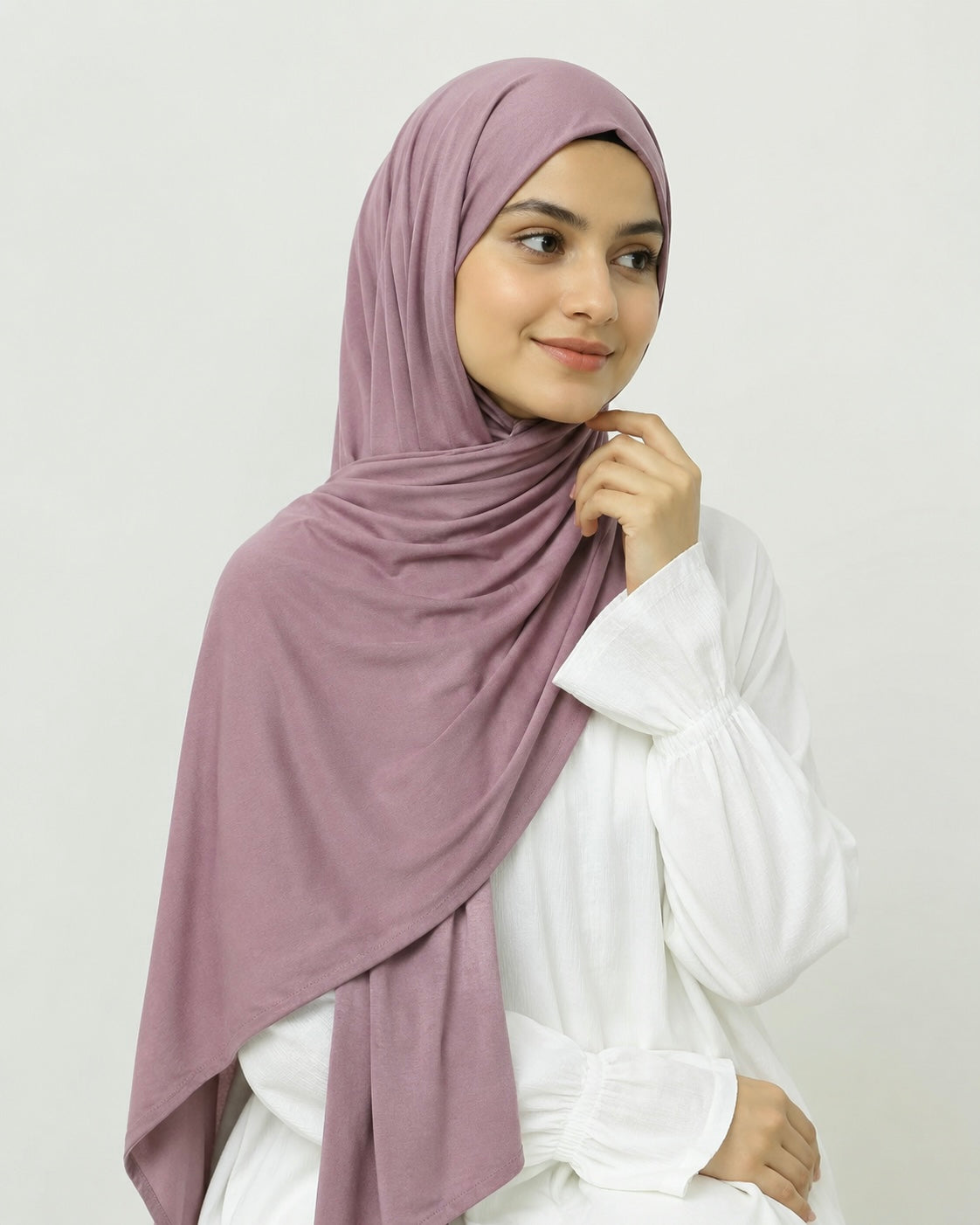 Premium Bamboo Jersey Hijab - Dusty Lavender