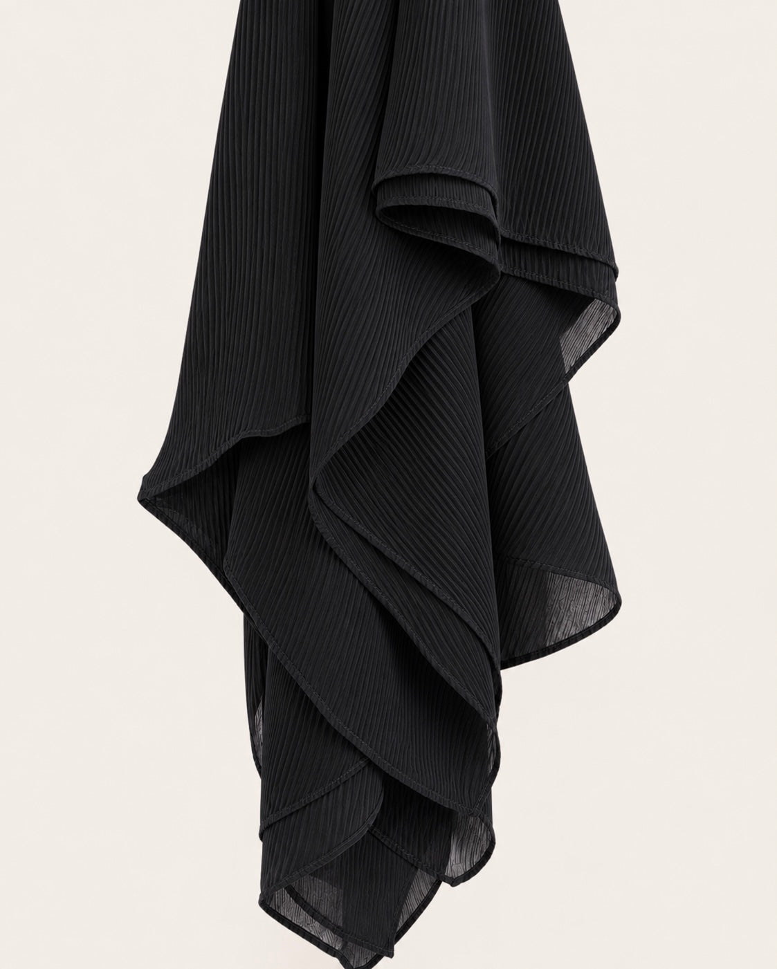 Dunes Pleated Chiffon Hijabs - Black