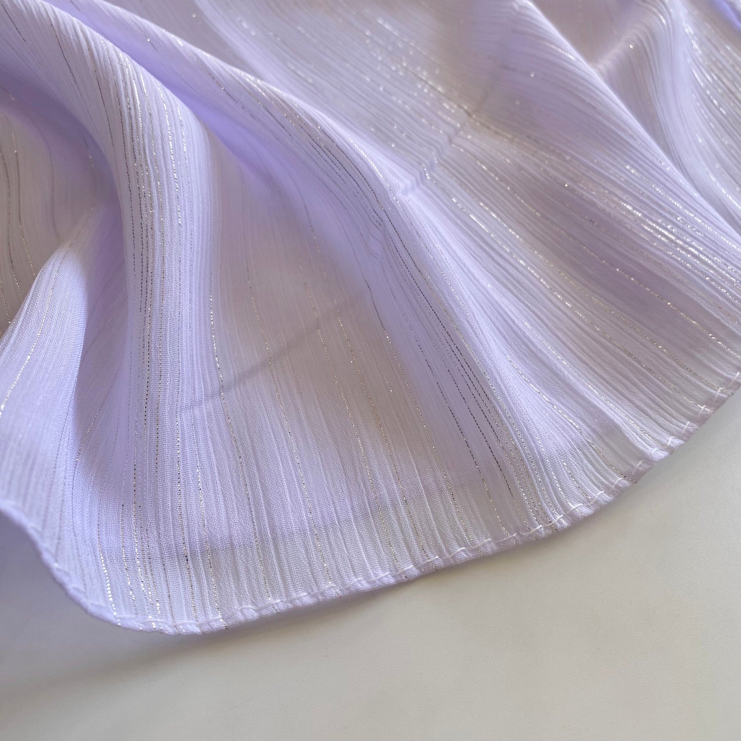 Glossy Streaks Chiffon Hijabs – White
