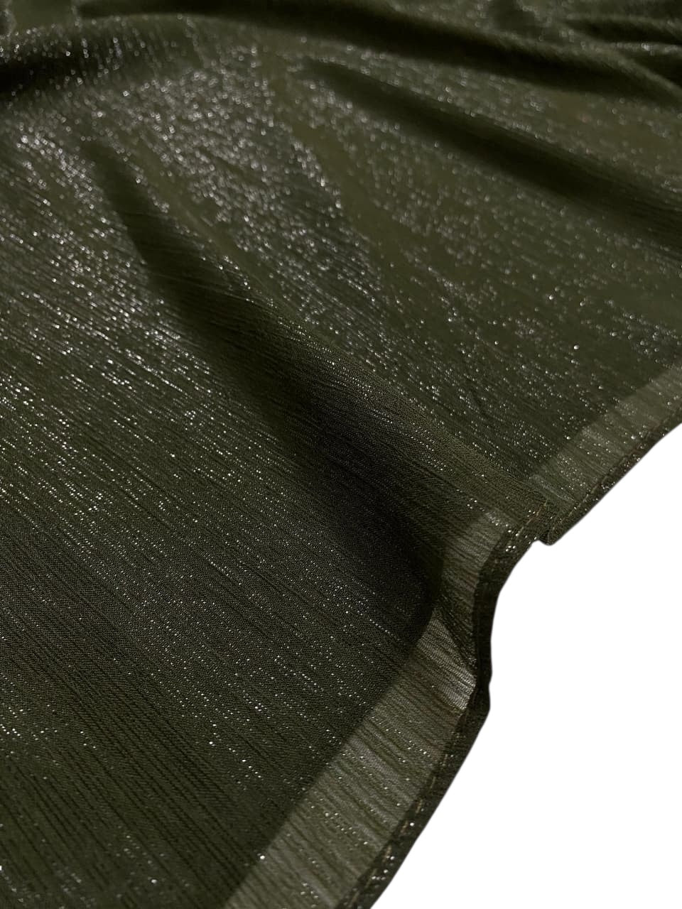 Gleamz Crinkle Silk Hijab – Olive