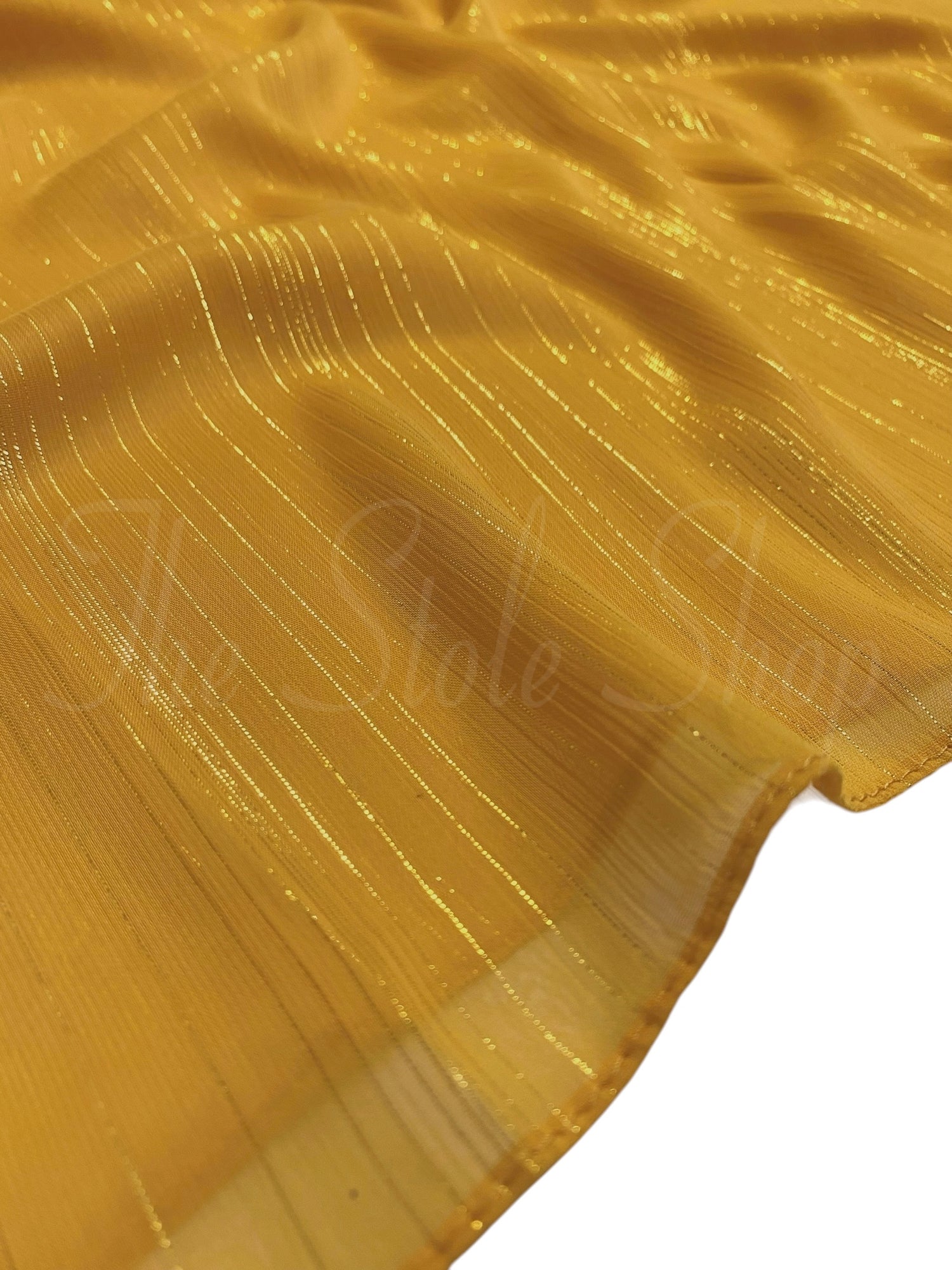 Glossy Streaks Chiffon Hijabs – Mustard