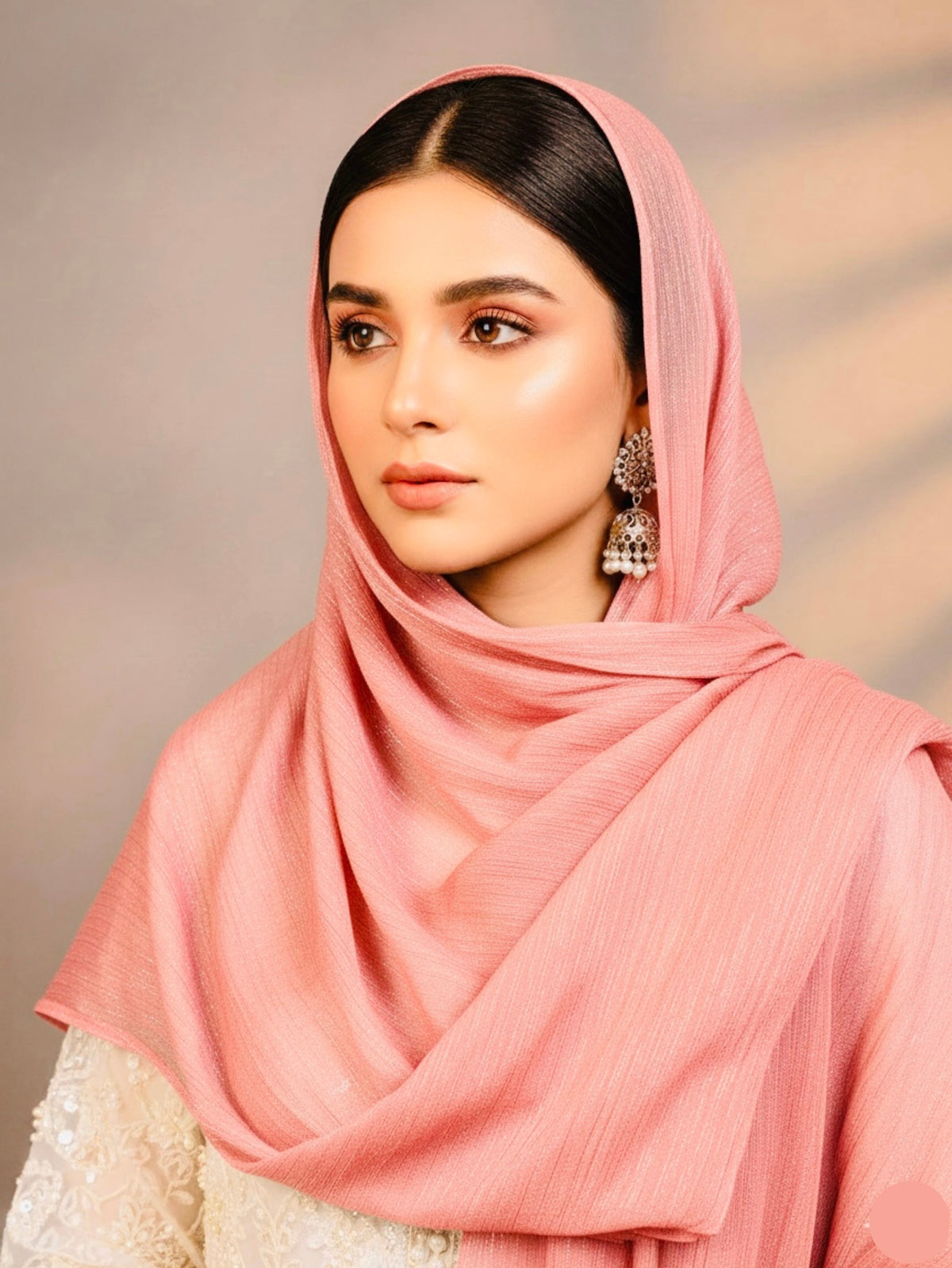 Gleamz Crinkle Silk Hijab - Candy Pink