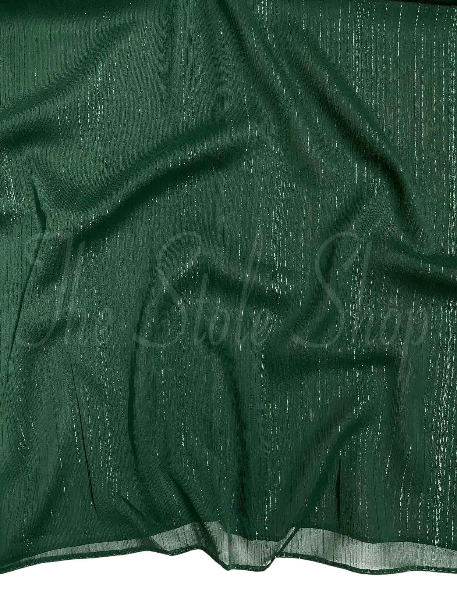 Glossy Streaks Chiffon Hijabs – Bottle Green