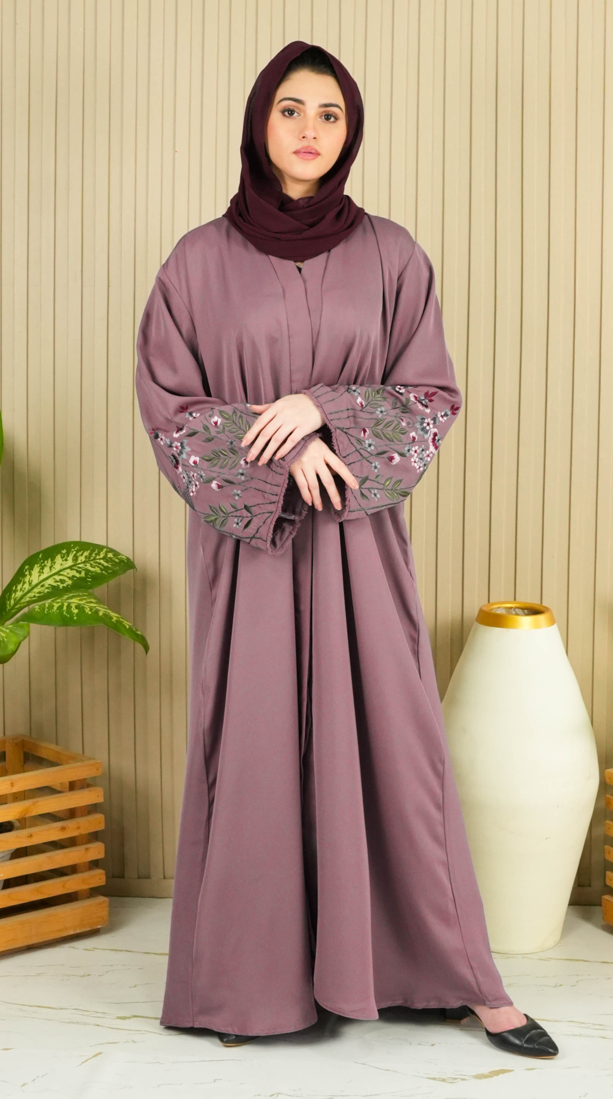 Florina Signature Abaya - Mauve (With Free Delivery)