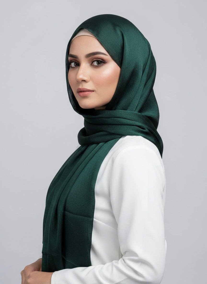 Metallics Crinkle Silk Hijab – Timber