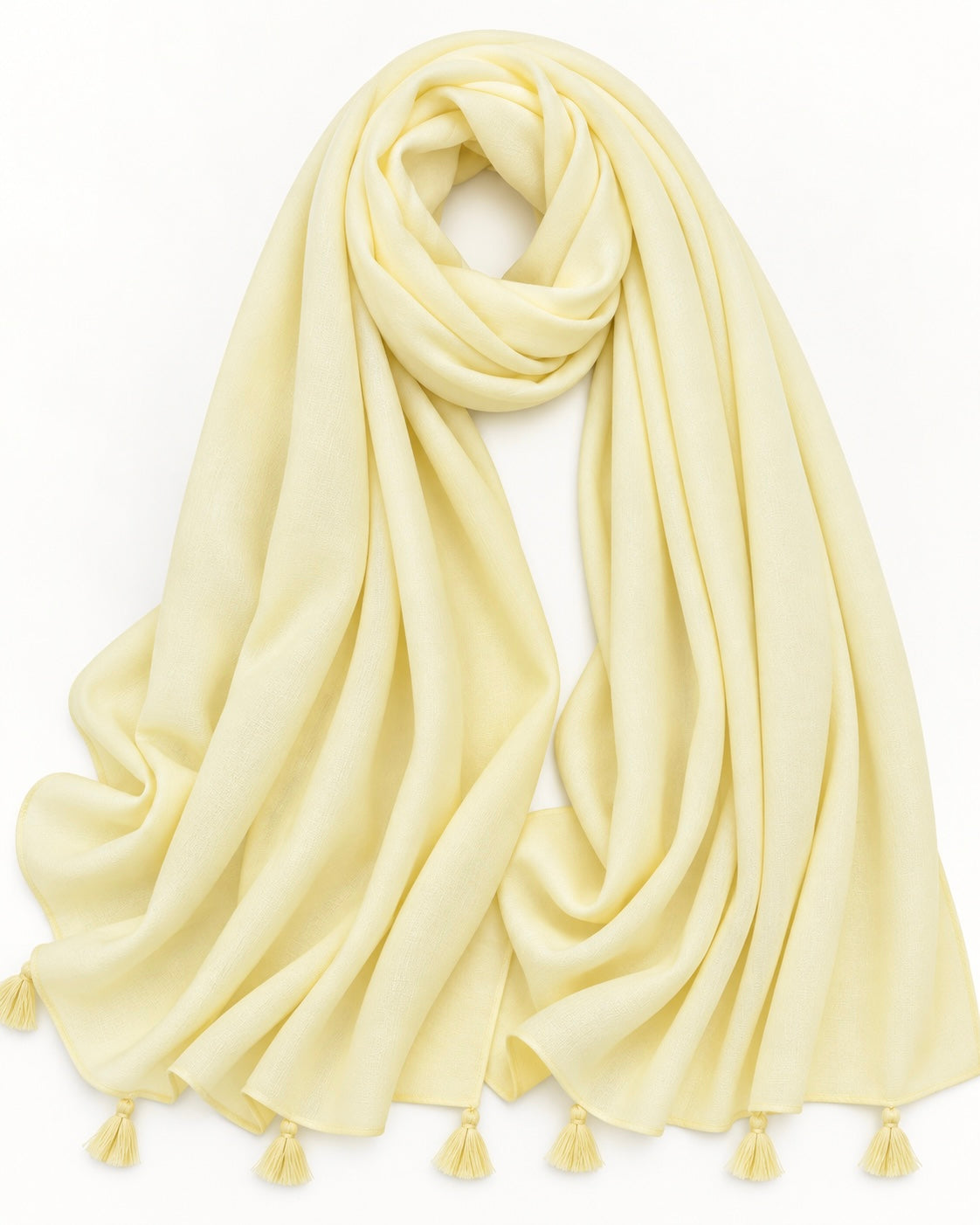 Plain With Tassels - Cream