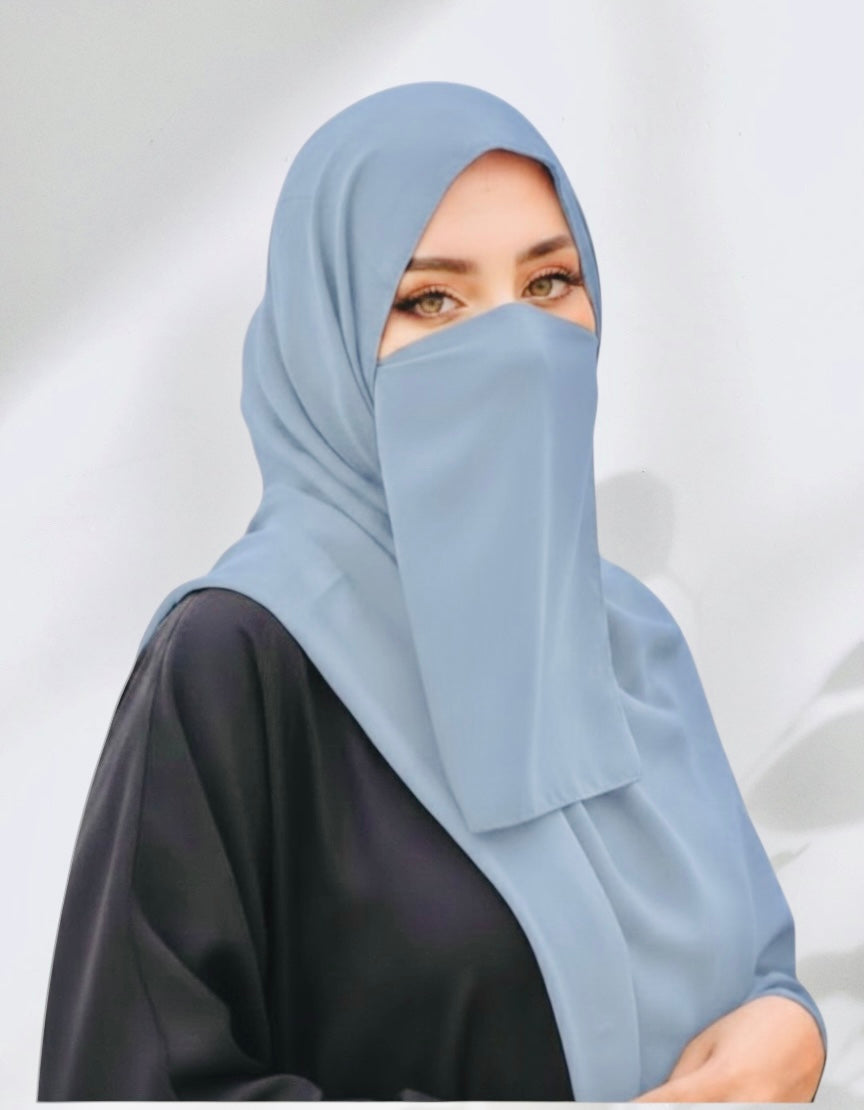 Matching Hijab & Niqab Sets - Frost Blue