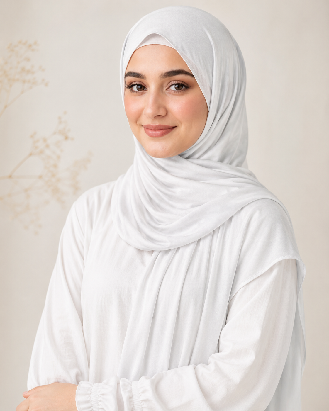 Premium Bamboo Jersey Hijab - White