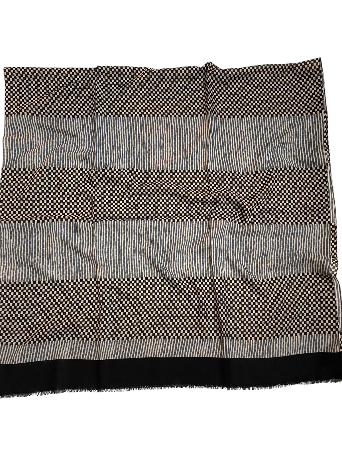 Domino Printed Lawn Hijab - Black