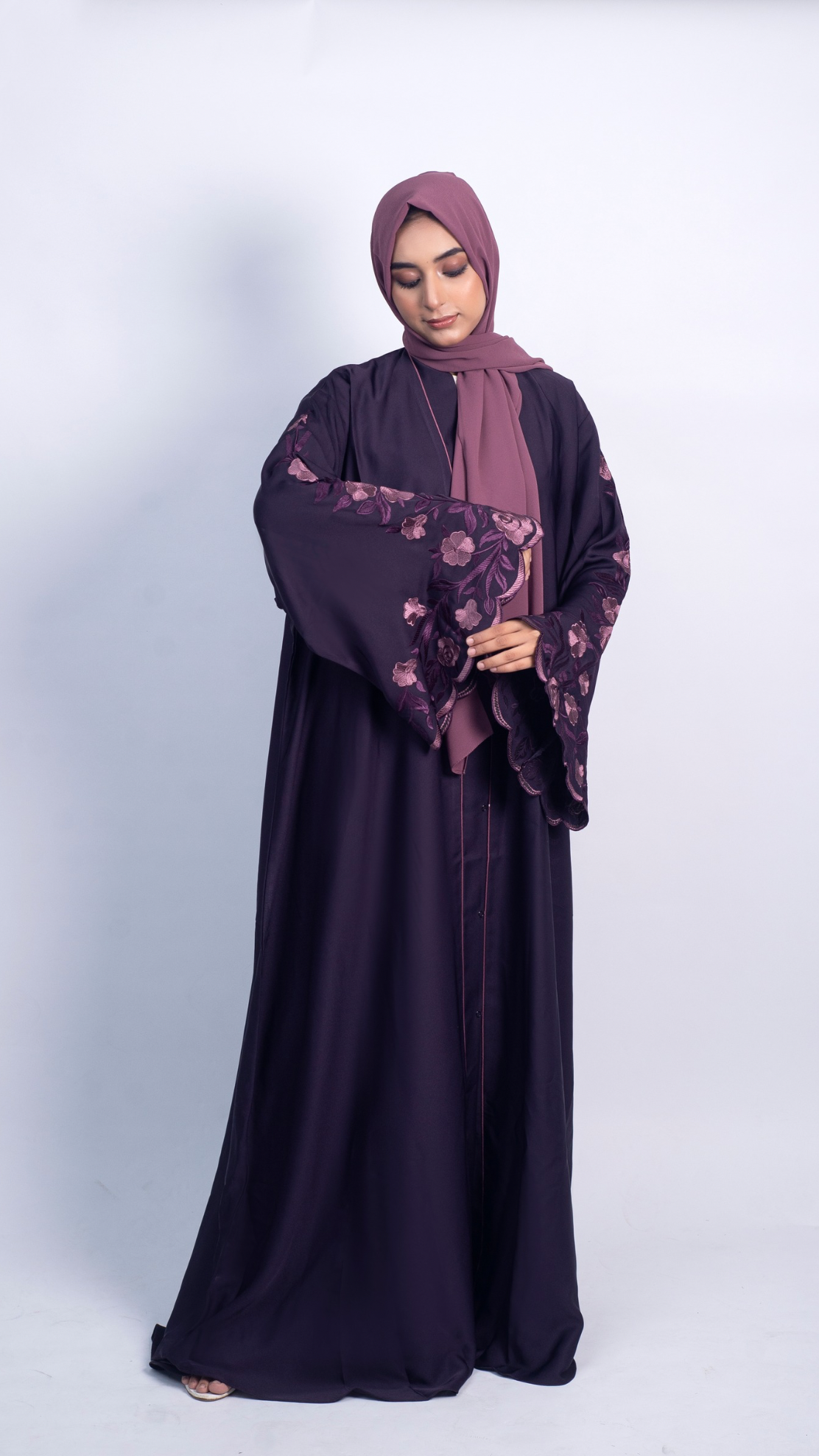 Meadows Abaya - Deep Purple With Free Delivery