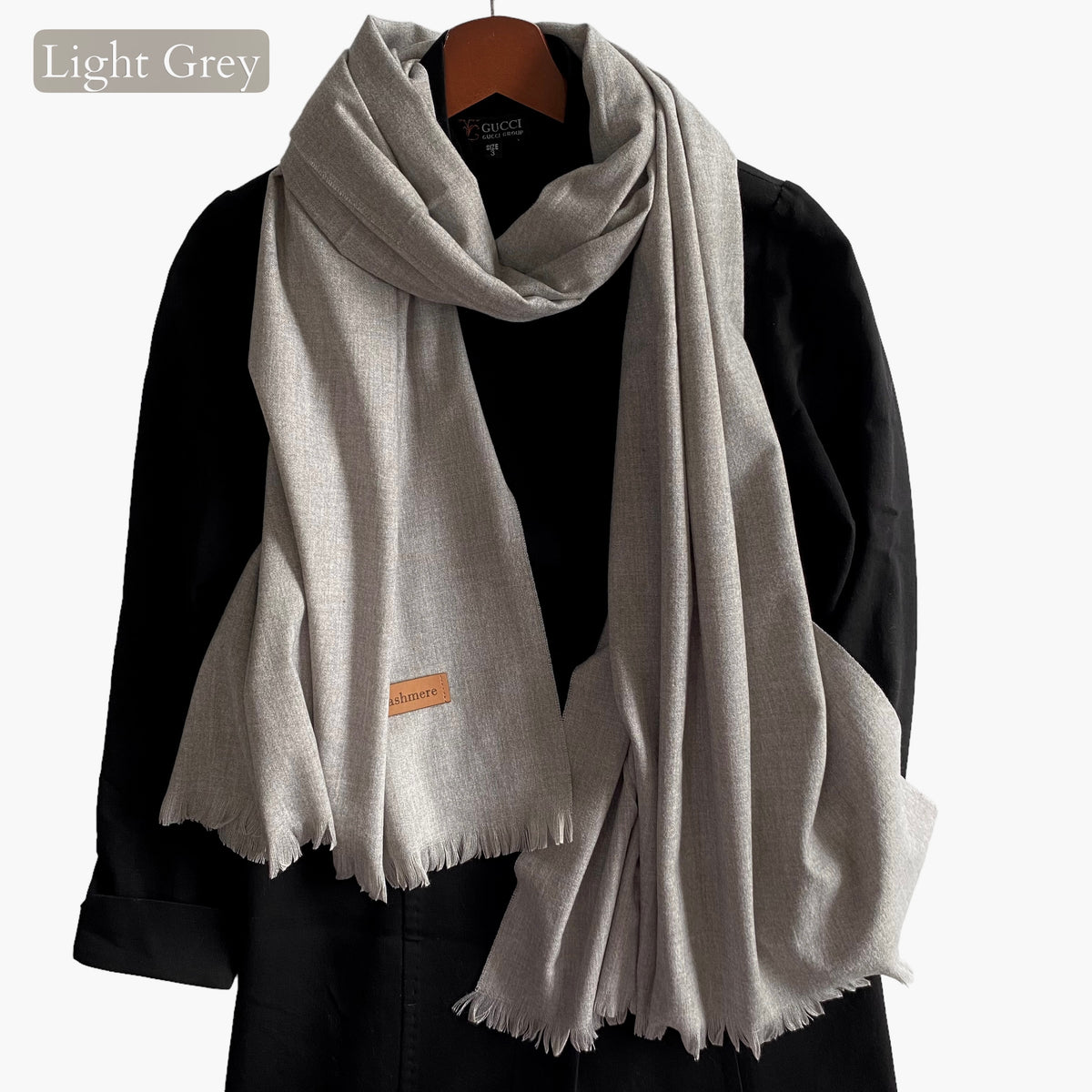 Plain Woolen Cashmere - Light Grey