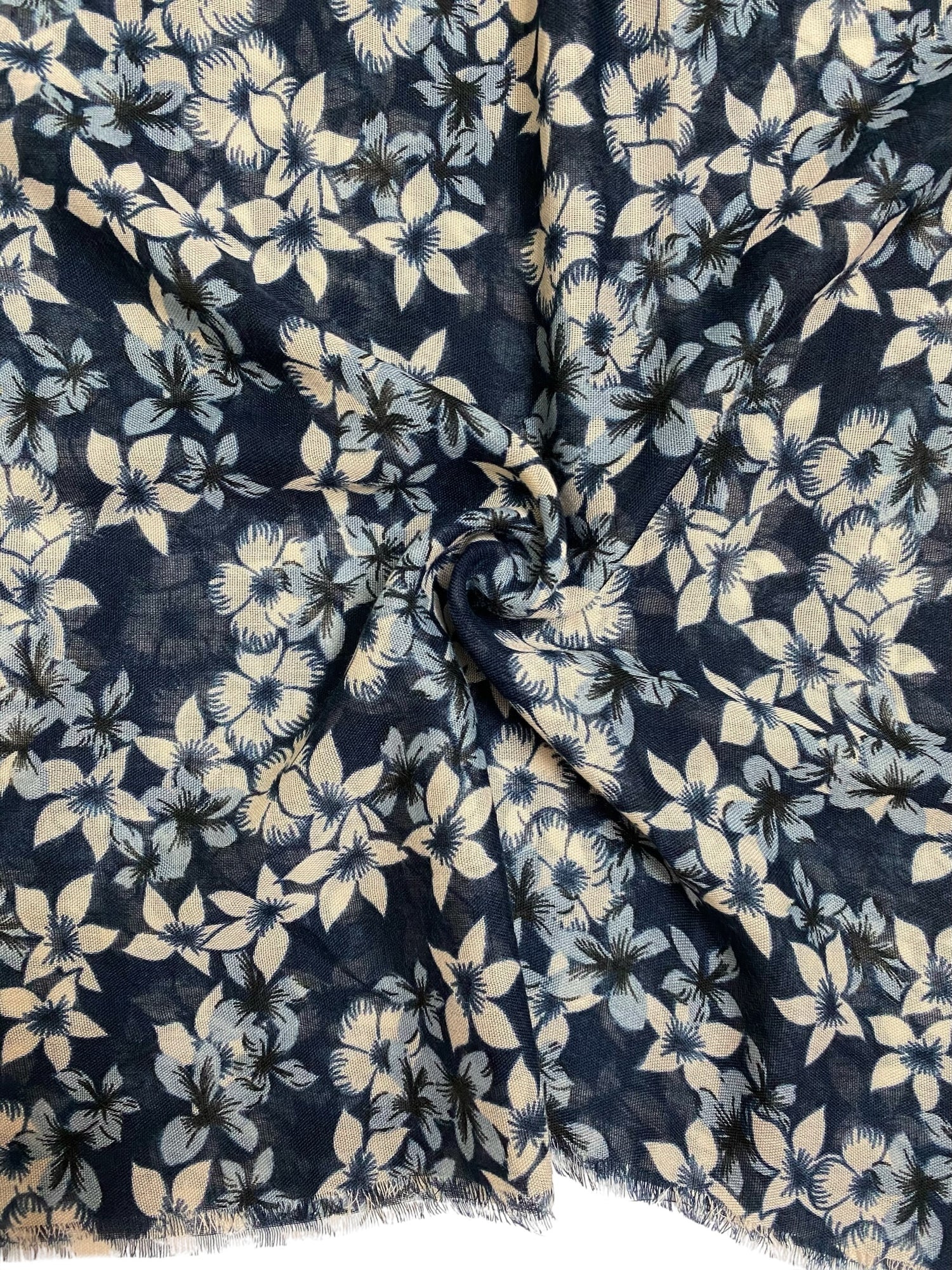 Elsa Printed Hijabs - Navy Blue