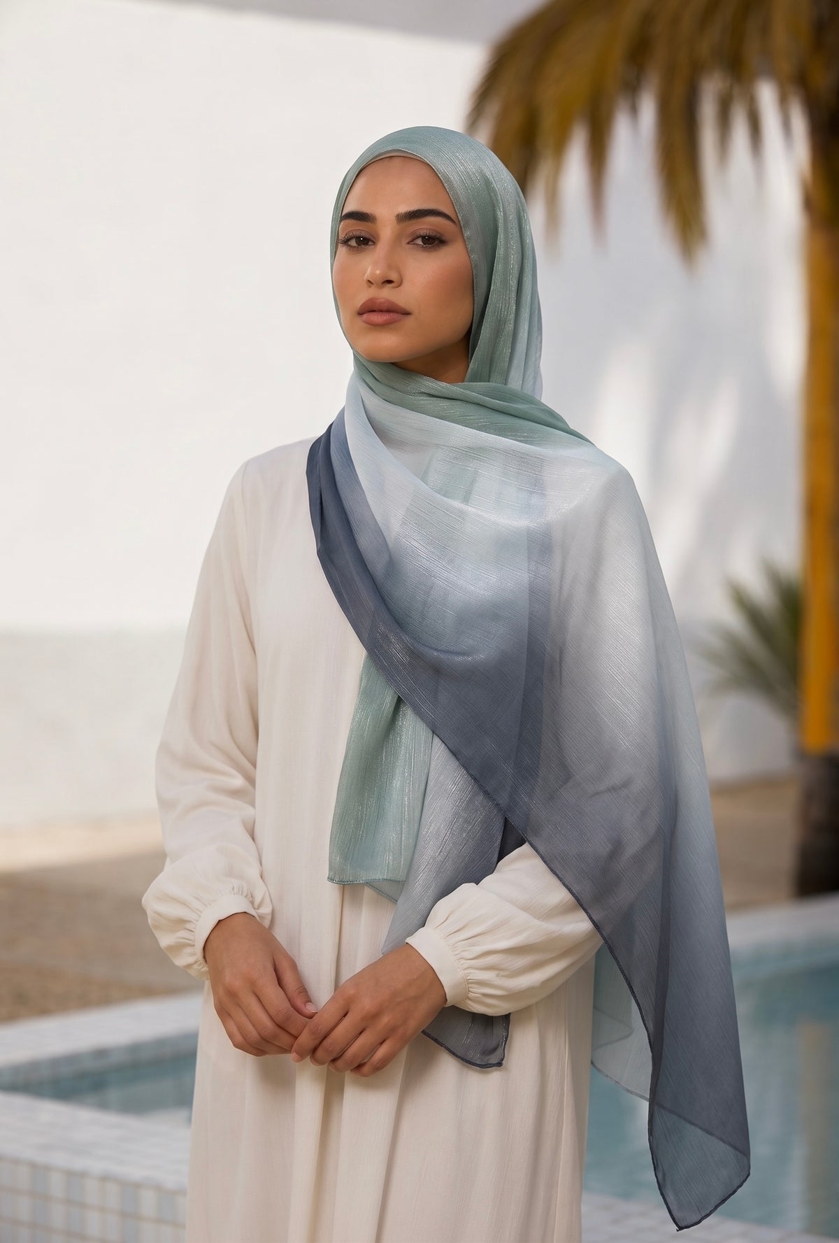 Gemini Organza Ombre Hijab - Seafoam