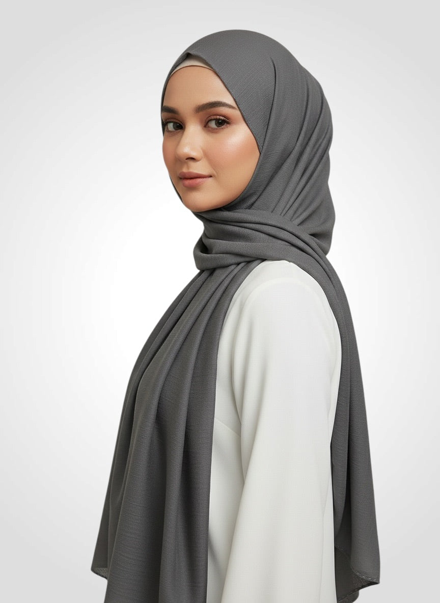Crushé (Cotton Crush Hijab - Charcoal