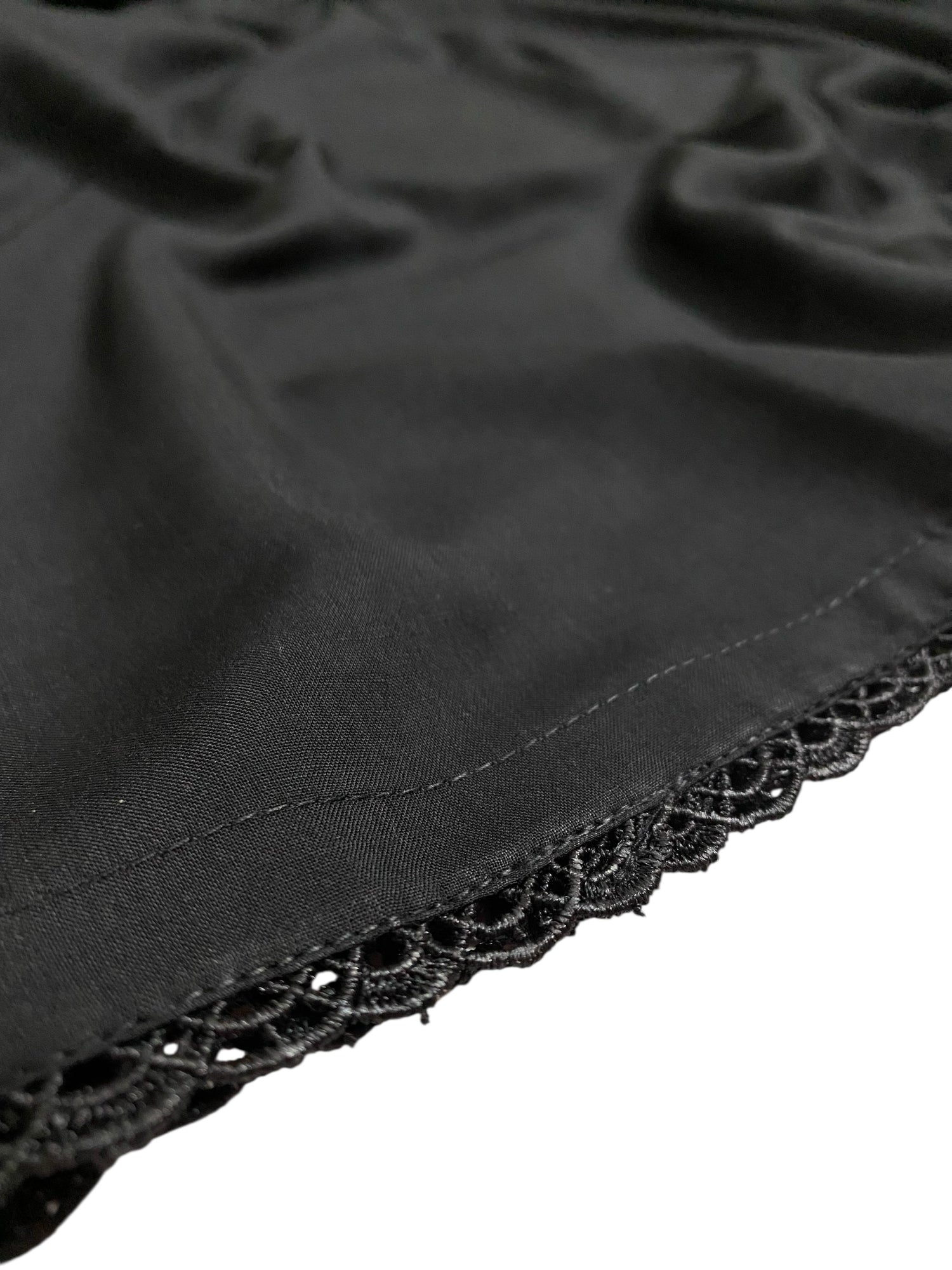 Premium Flat Plain Black Dupatta 6 (Imported Fabric)