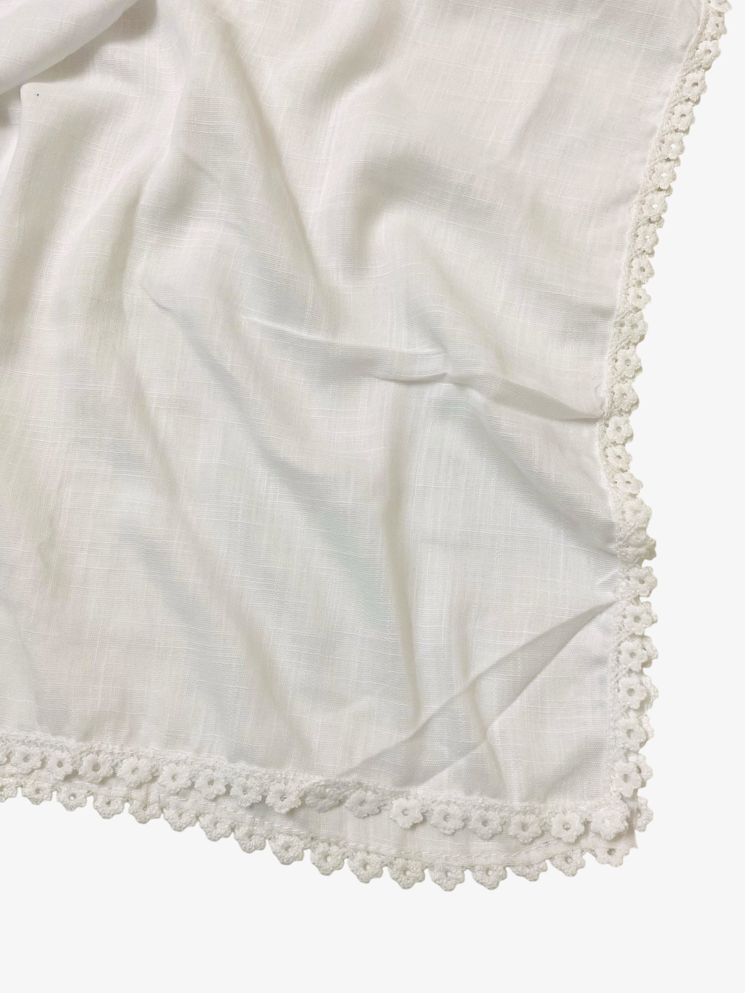Expressions Turkish Lawn (Wider Width) Lace Hijab - Pearl White