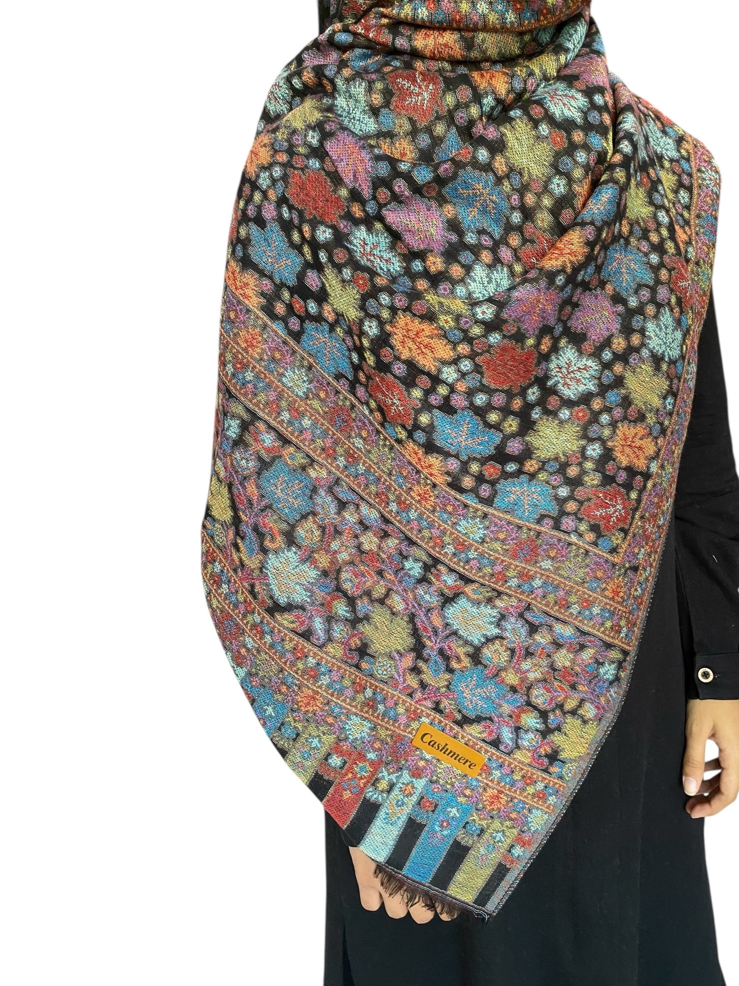 Zaria Pashmina Jacquard - Black