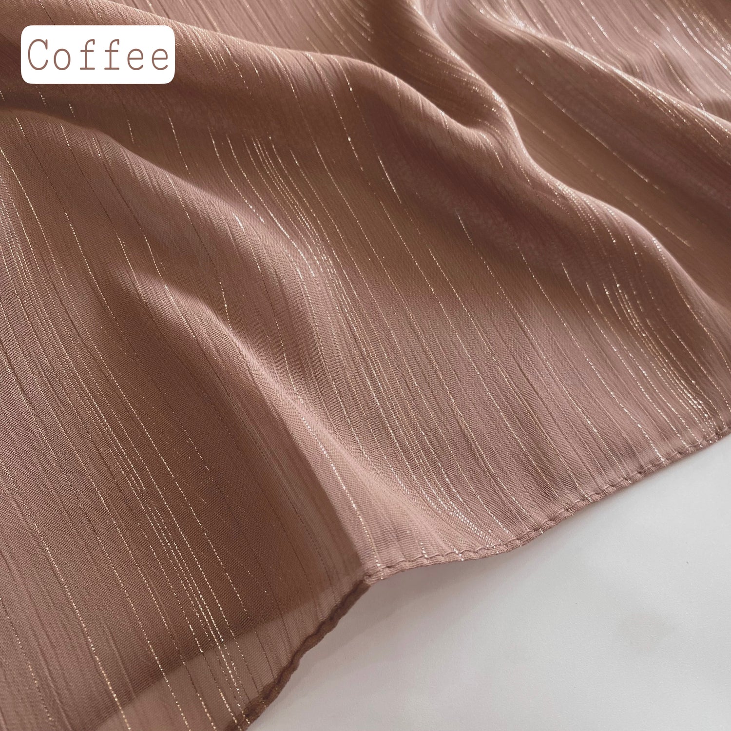 Glossy Streaks Chiffon Hijabs – Coffee