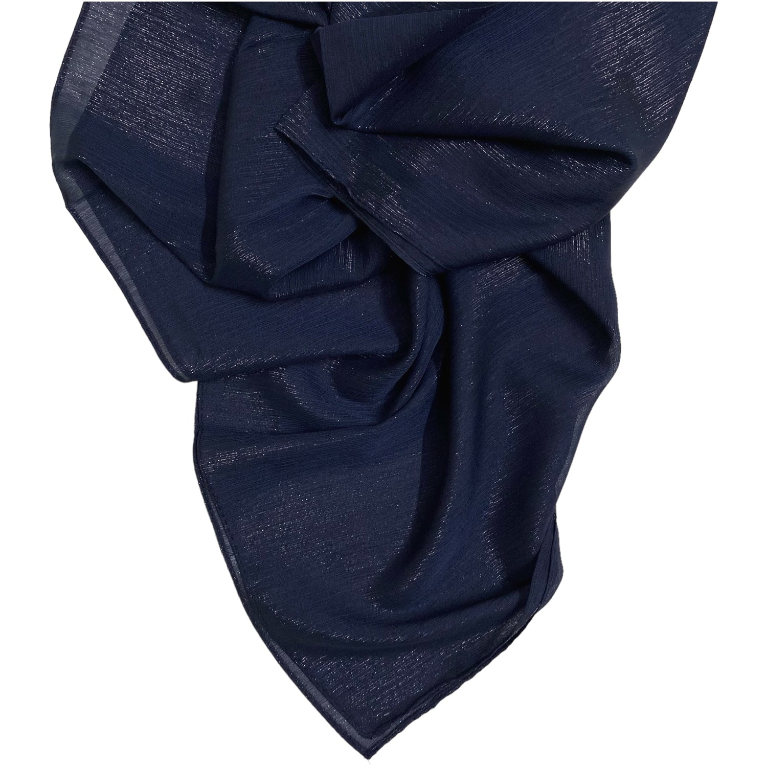 Gleamz Crinkle Silk Hijab – Navy Blue
