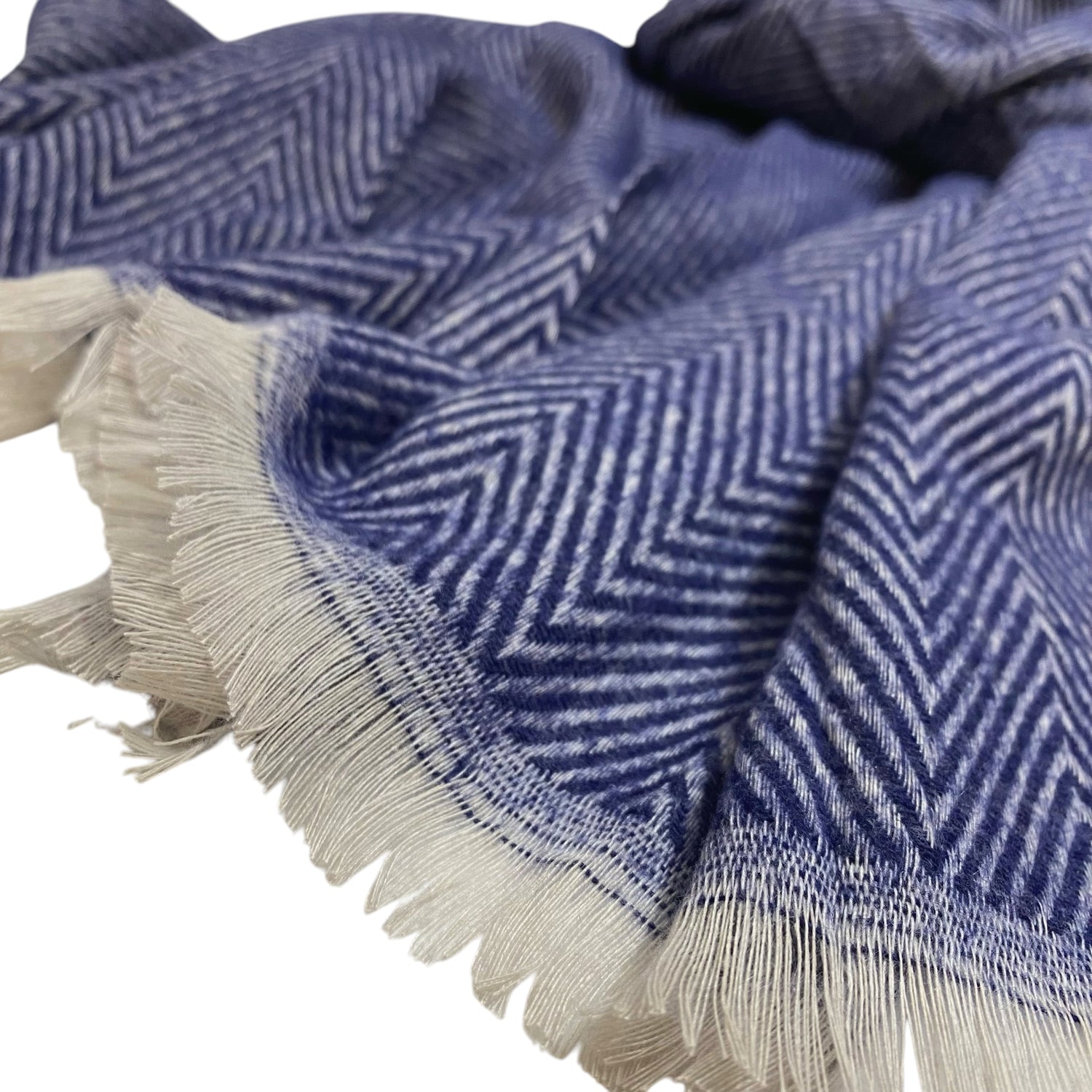 Herringbone Woollen - Navy Blue