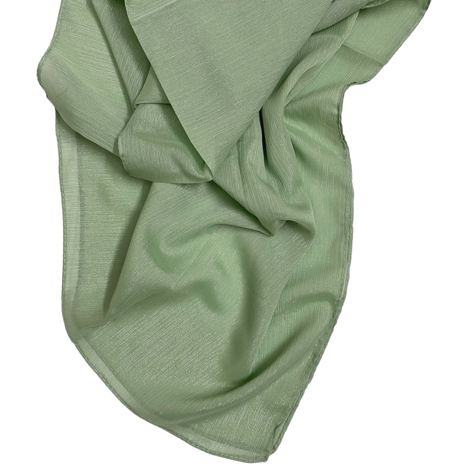 Gleamz Crinkle Silk Hijab – Sage Green