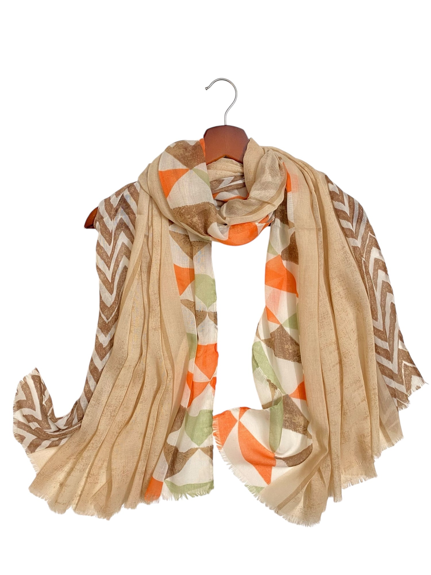 Nyra Printed Hijabs - Beige