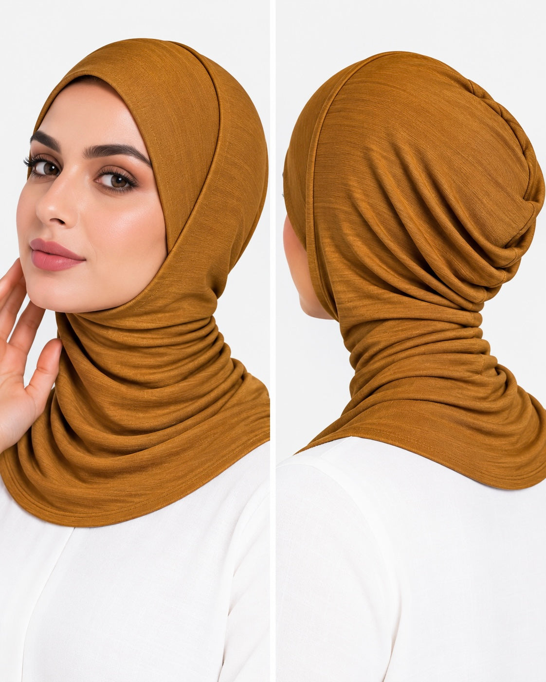 Neck Cover Hijab Cap - Caramel