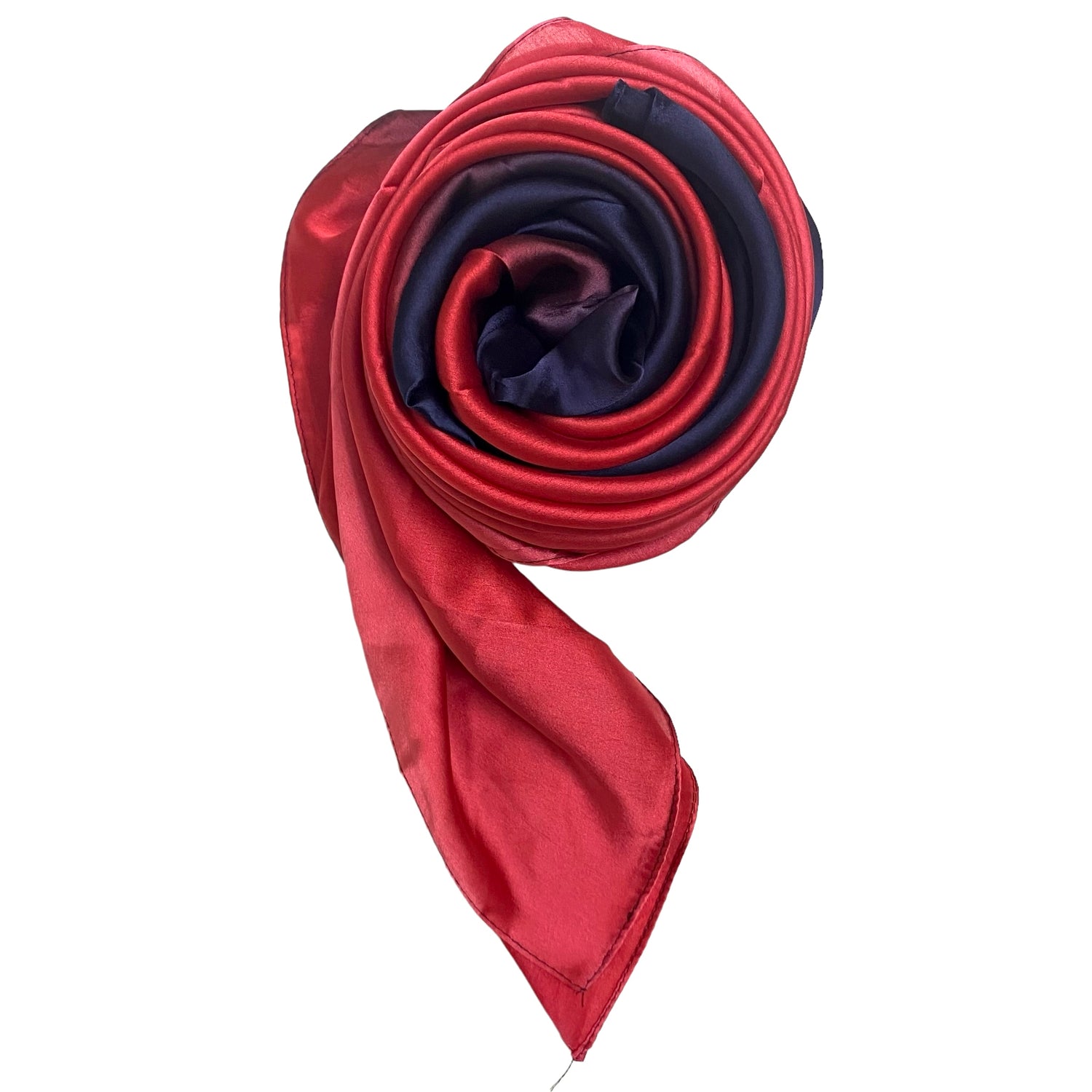 Twilight Silk Hijab - Navy & Dull Red
