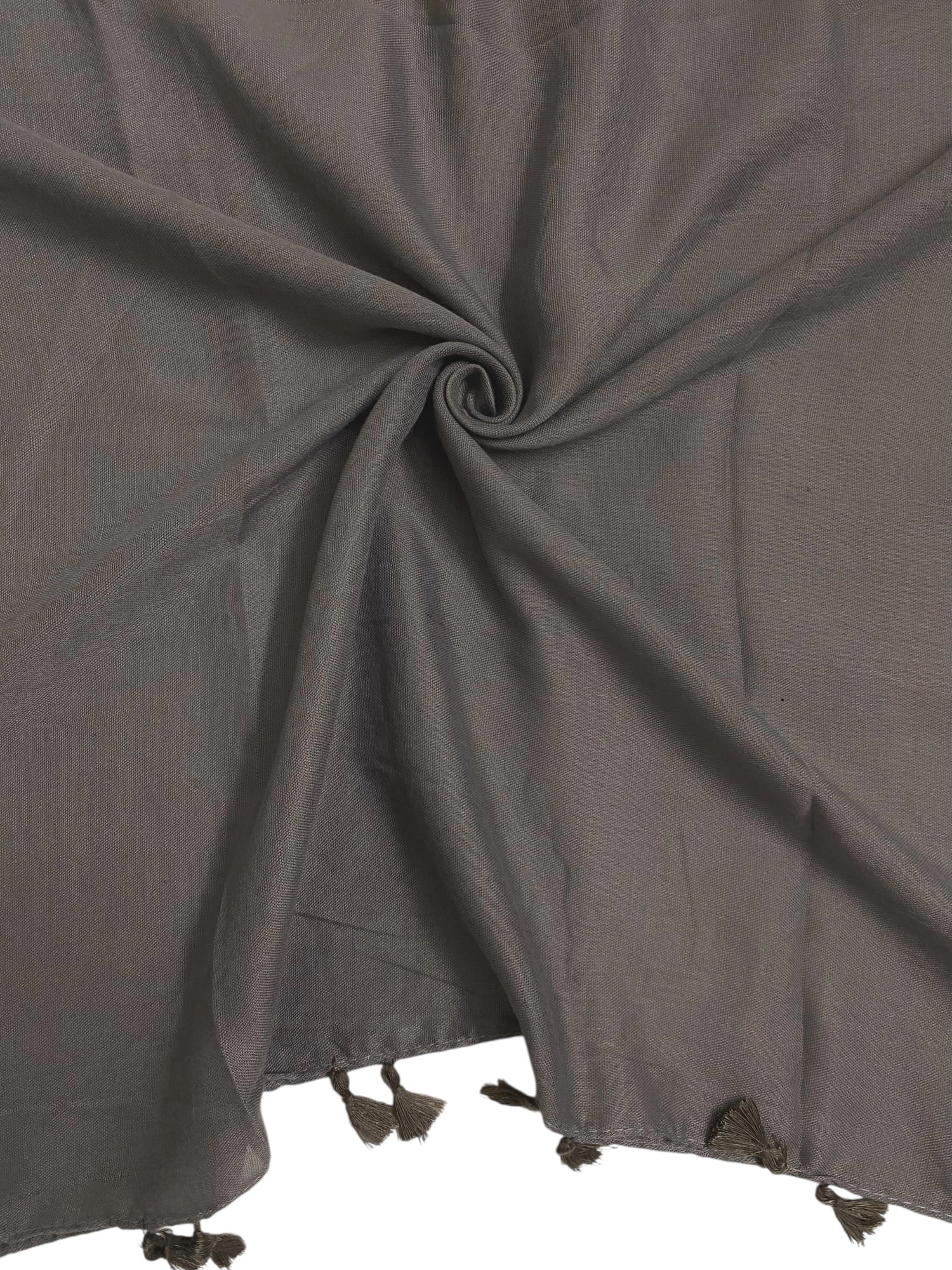 Plain With Tassels - Smoke Grey