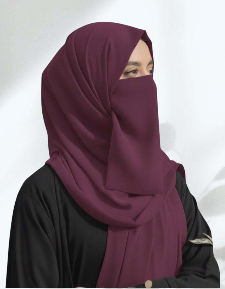 Matching Hijab & Niqab Sets - Old Mauve