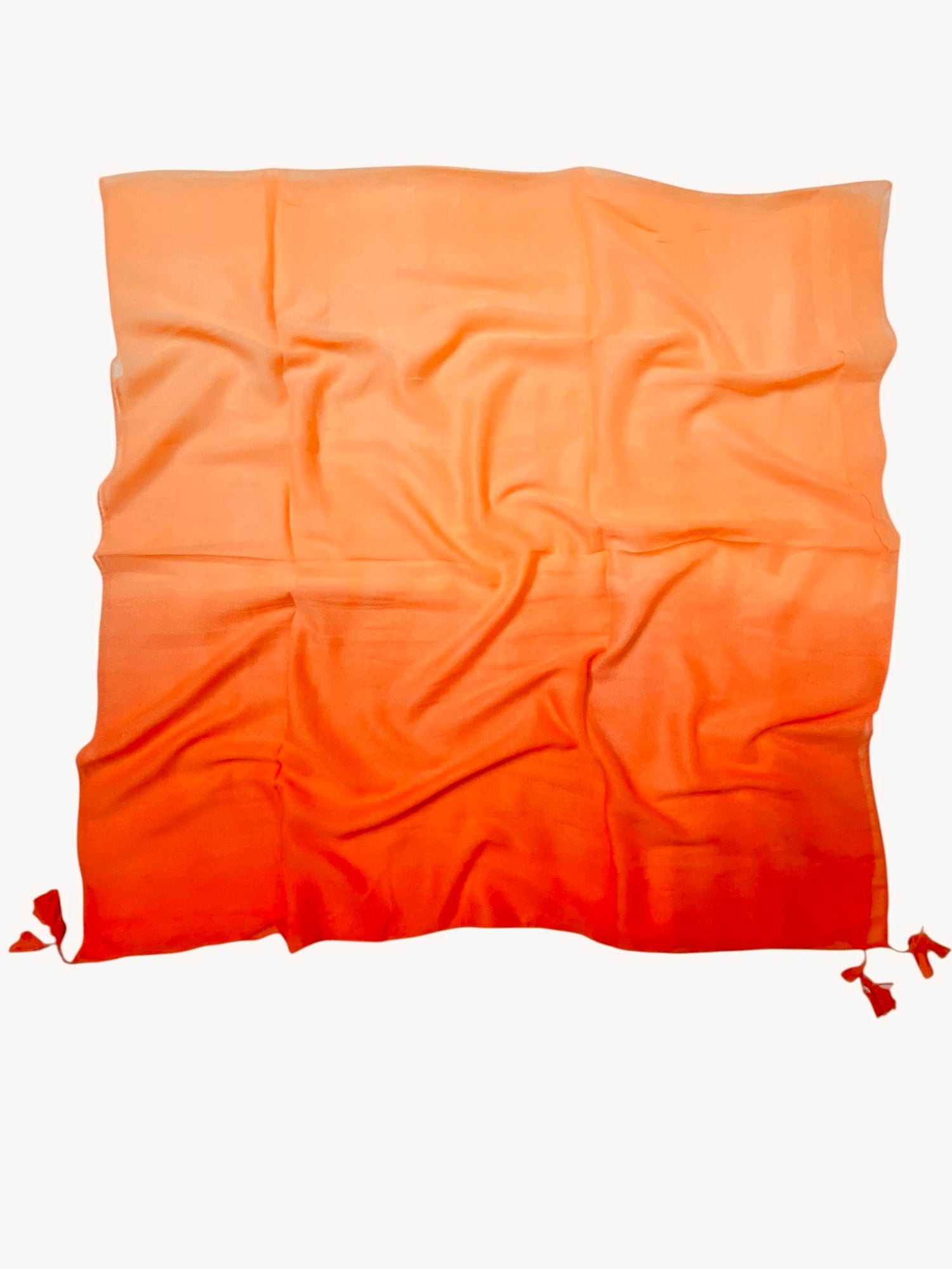 Ombre Tassels Hijab - Tangerine