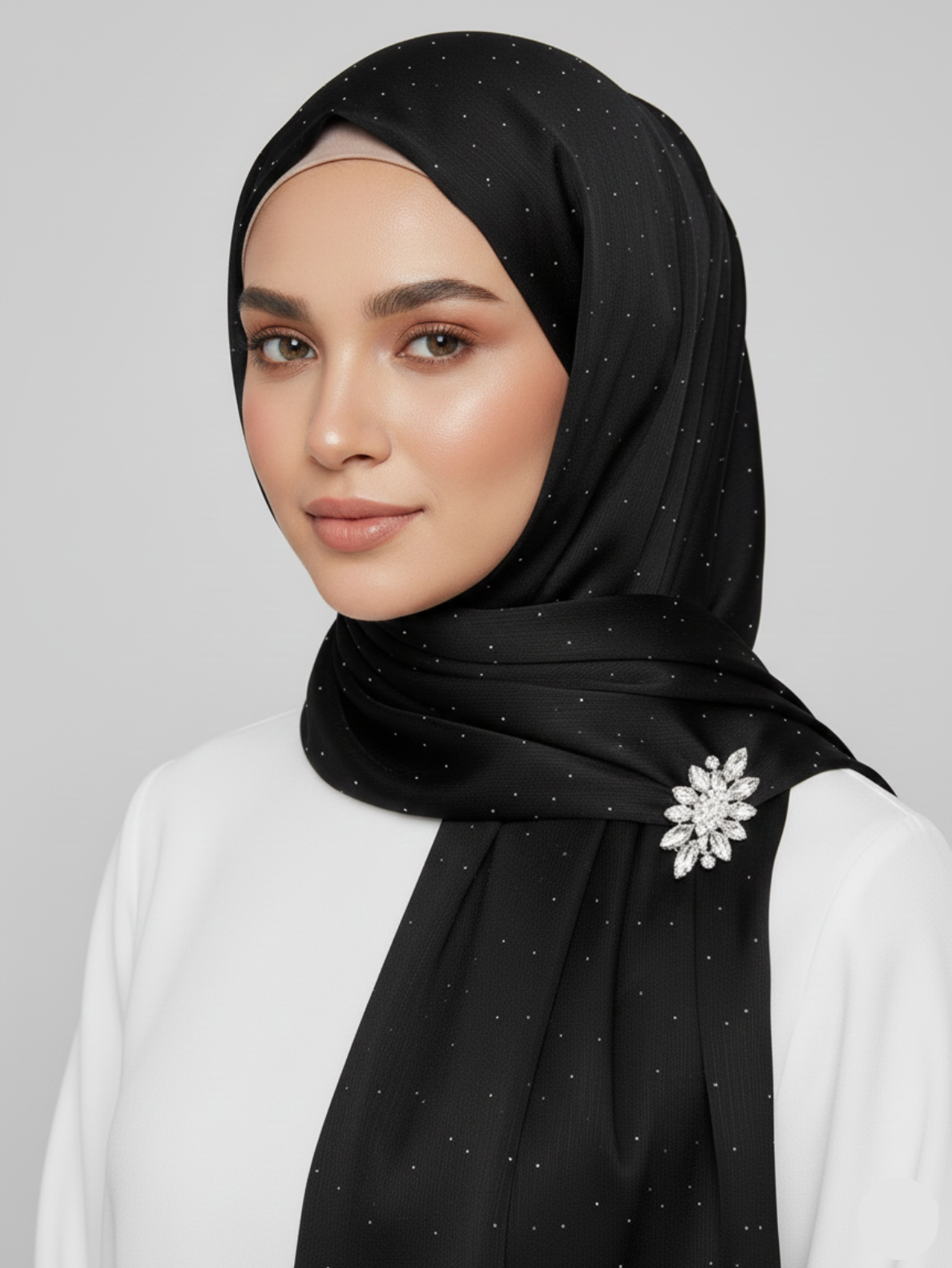 Luxe Crinkle Silk Hijab – Black