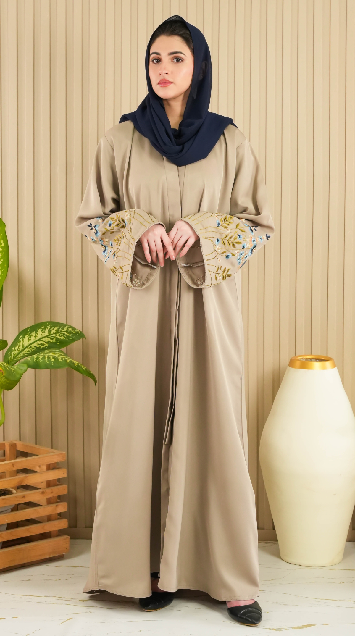 Florina Signature Abaya - Beige (With Free Delivery)
