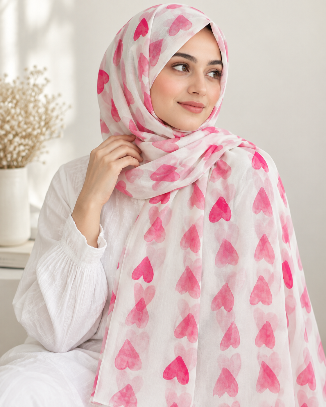 Heartbeat Lawn Printed Hijab