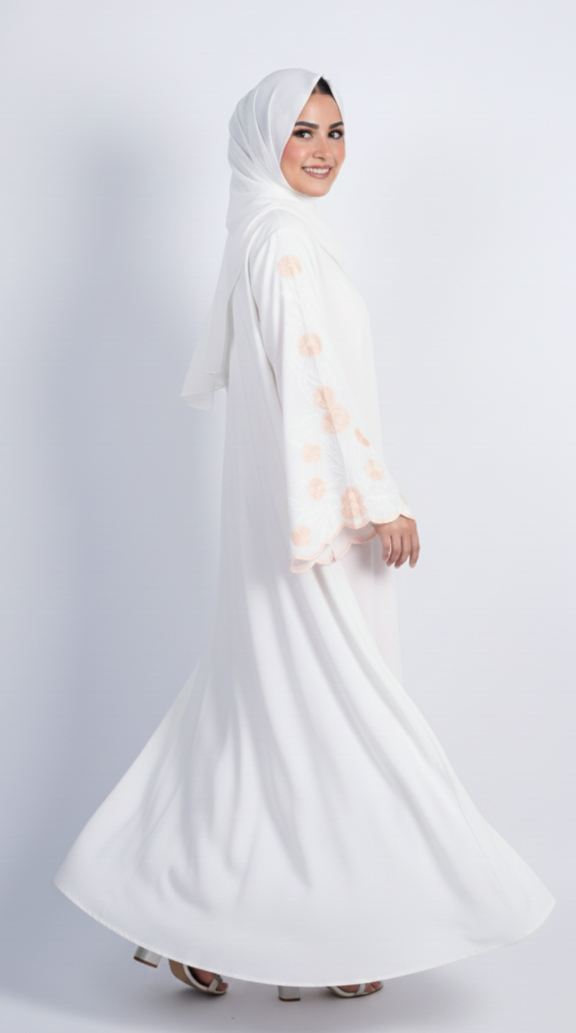 Meadows Abaya White Series (Light Gold) With Free Delivery