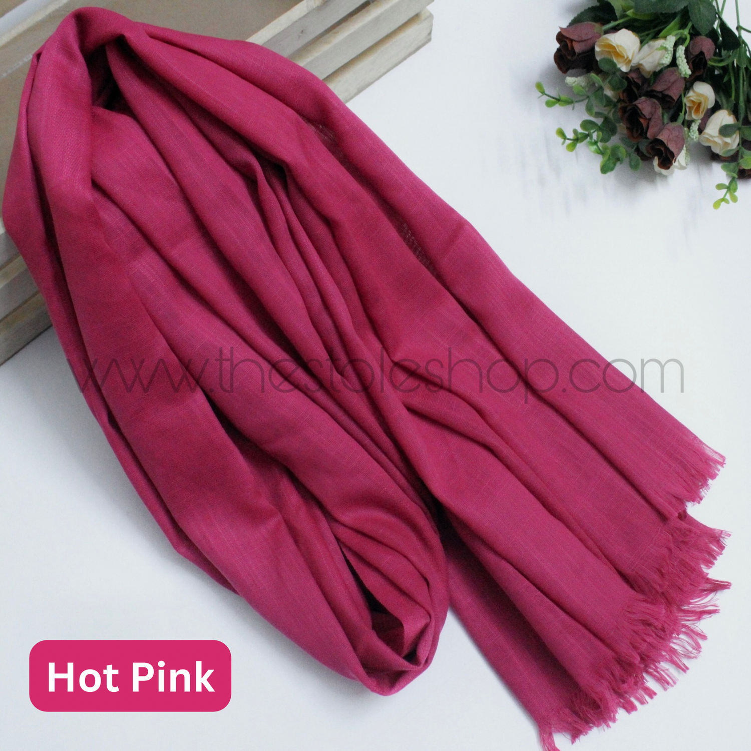 Premium Turkish – Slub Textured (Regular Width) – Hot Pink