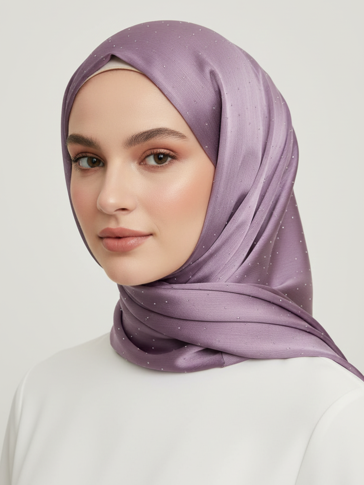 Luxe Crinkle Silk Hijab – Lilac