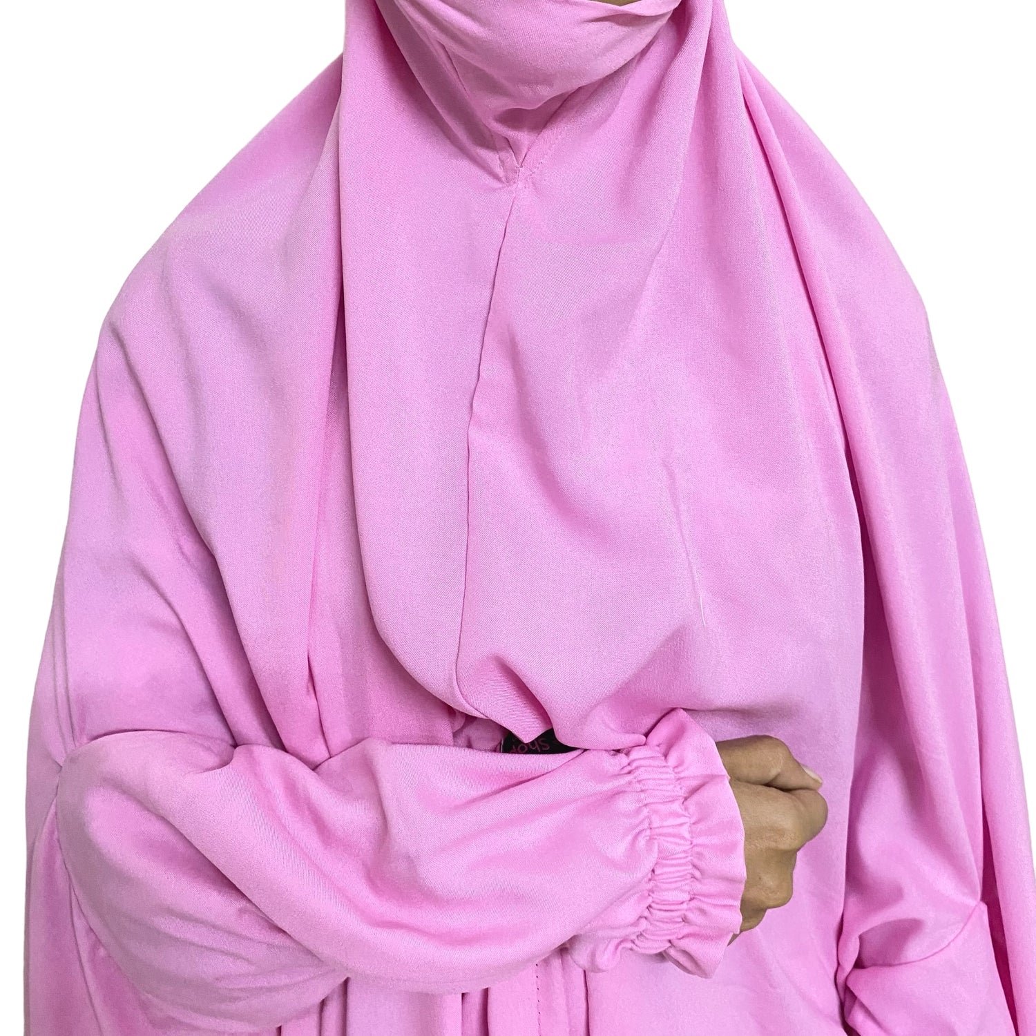 Premium Full Length Namaz Chadar With Sleeves (Imported Fabric) - Candy Pink