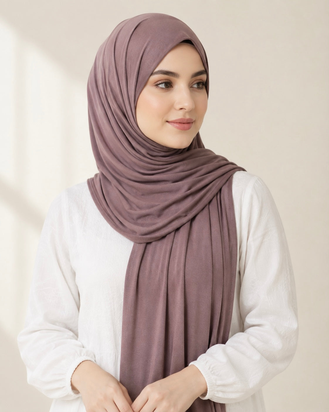 Premium Bamboo Jersey Hijab - Mauve