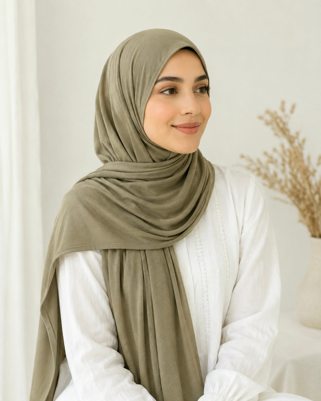 Premium Bamboo Jersey Hijab - Artichoke