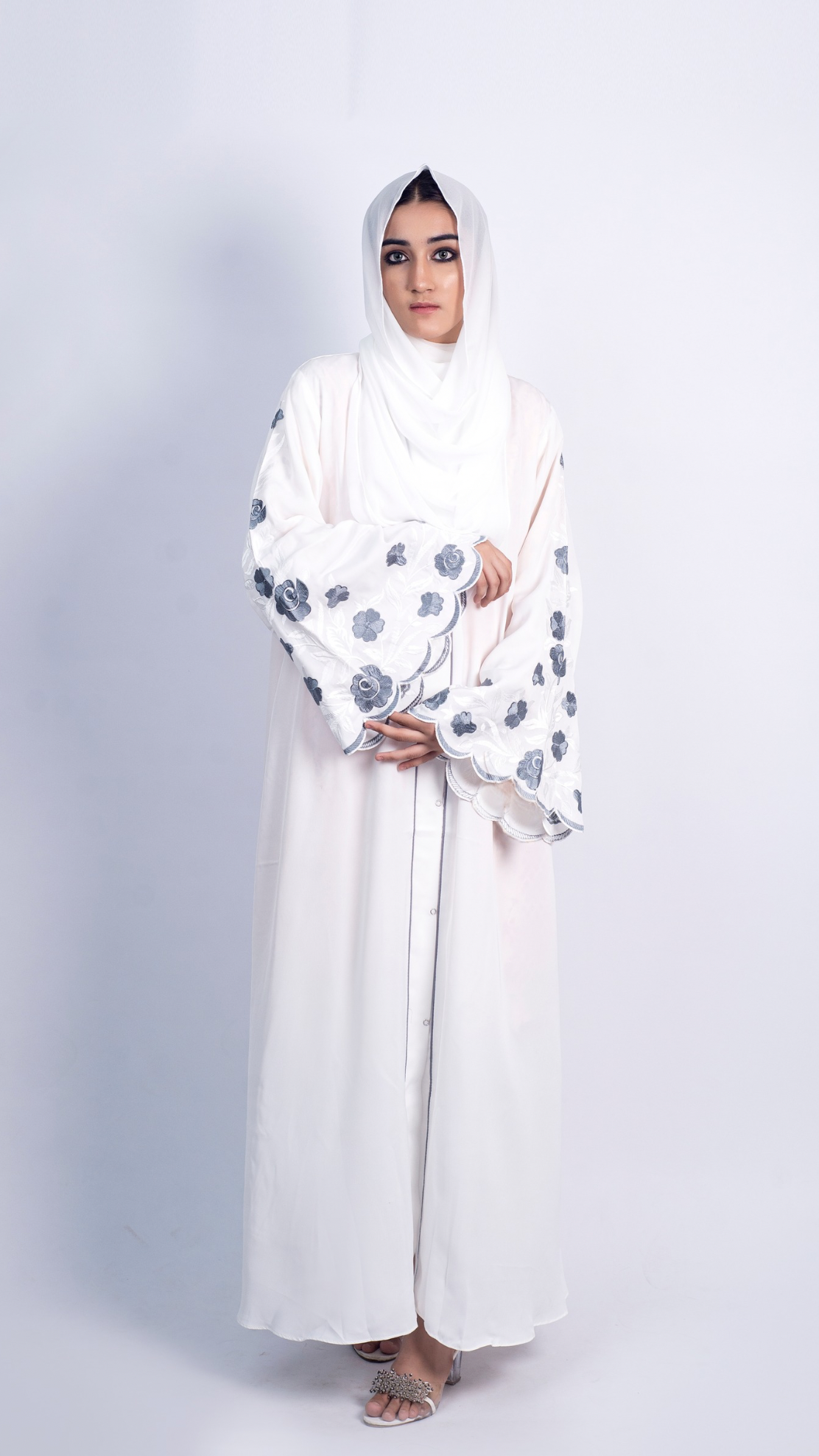Meadows Abaya White Series (Grey) With Free Delivery