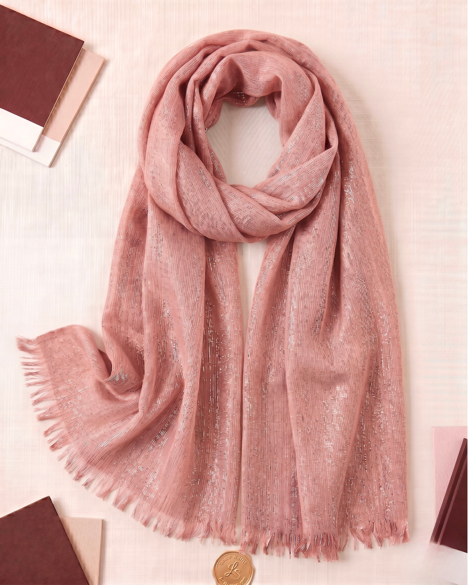 Zariya Lurex Hijab - Blush