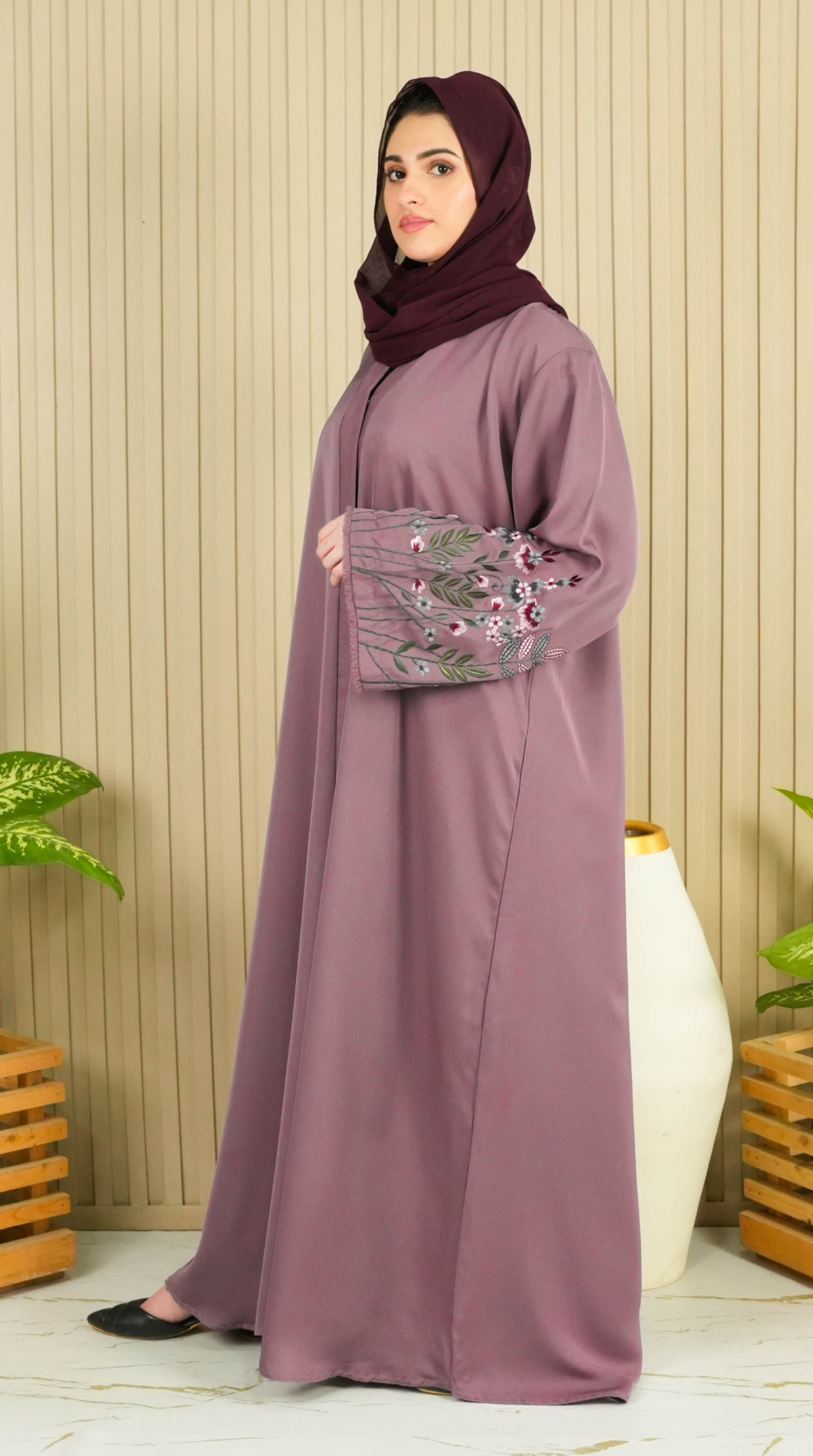 Florina Signature Abaya - Mauve (With Free Delivery)